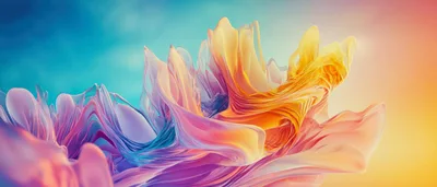 Abstract Flowing Colorful Silk Fabric Background