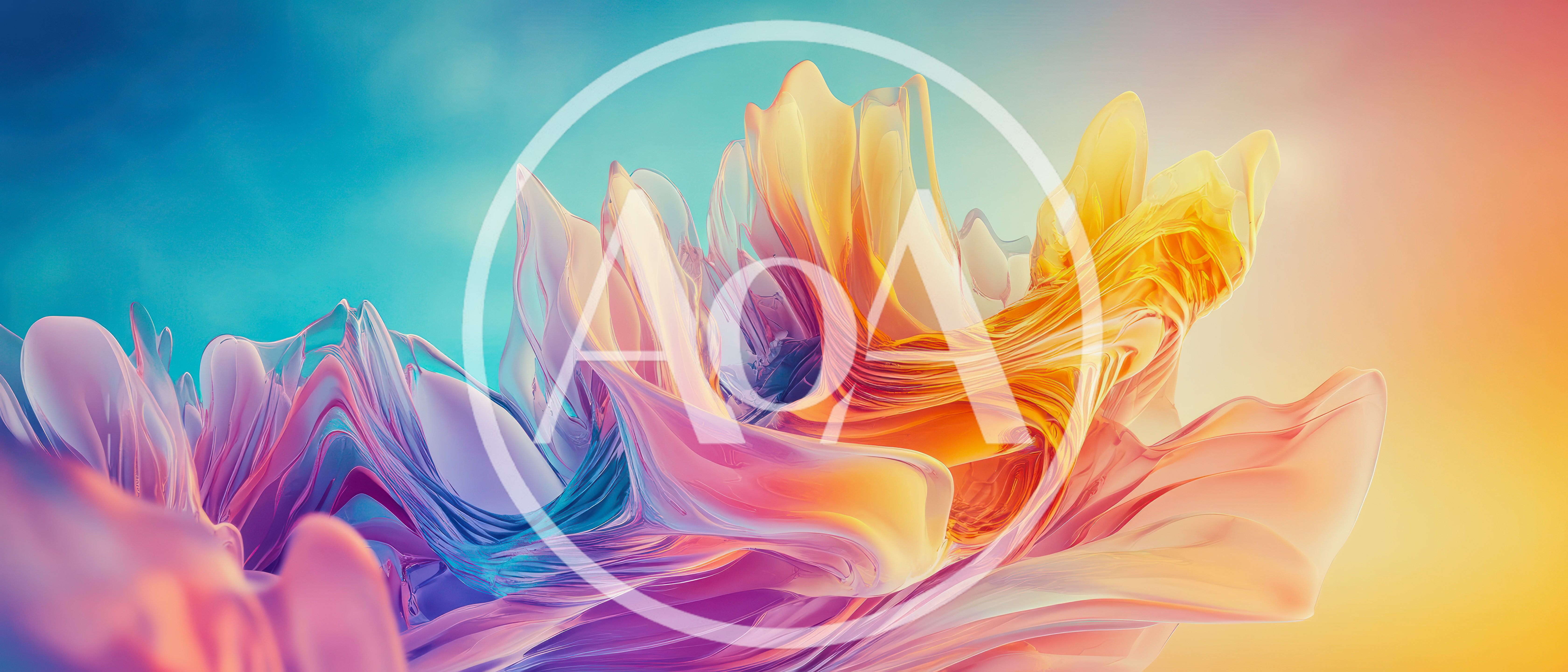 Abstract Flowing Colorful Silk Fabric Background