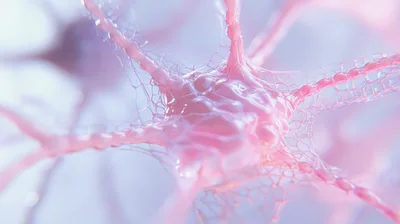 3D Render Of A Biological Neuron Cell
