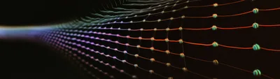 Abstract Digital Network Grid With Glowing Nodes