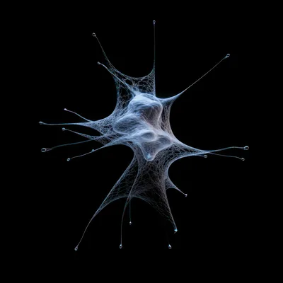 Abstract 3D Render Of A Glowing Biological Cell