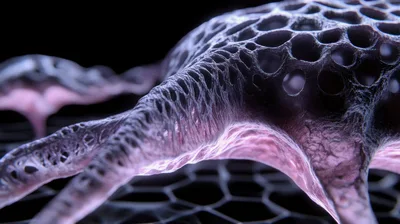 Microscopic View Of Cellular Structure On Graphene Surface