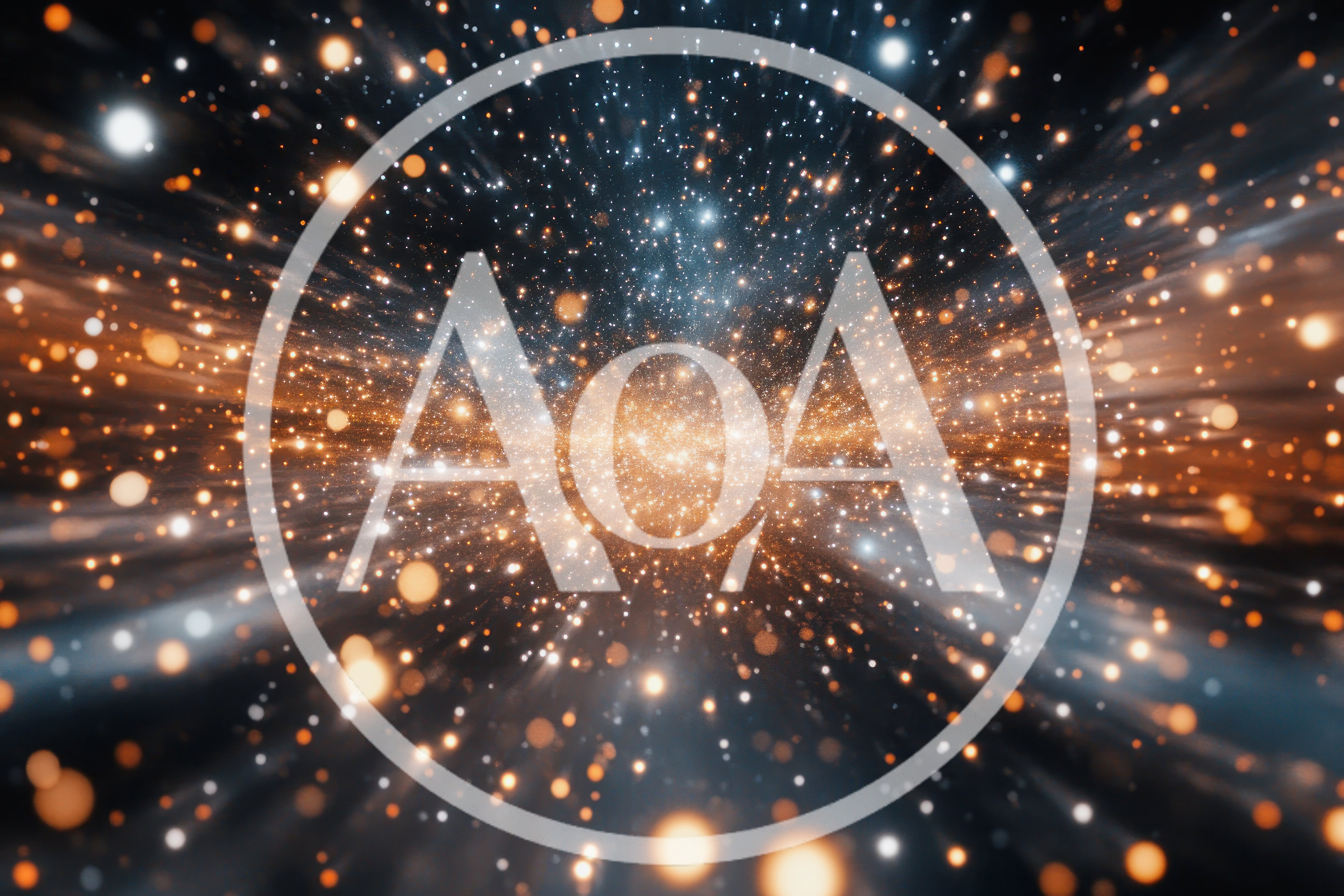 Abstract Motion Background With Glowing Golden Particles