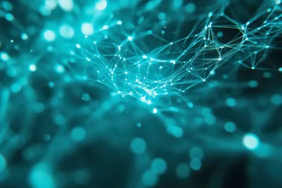 Abstract Digital Network Connection With Glowing Nodes