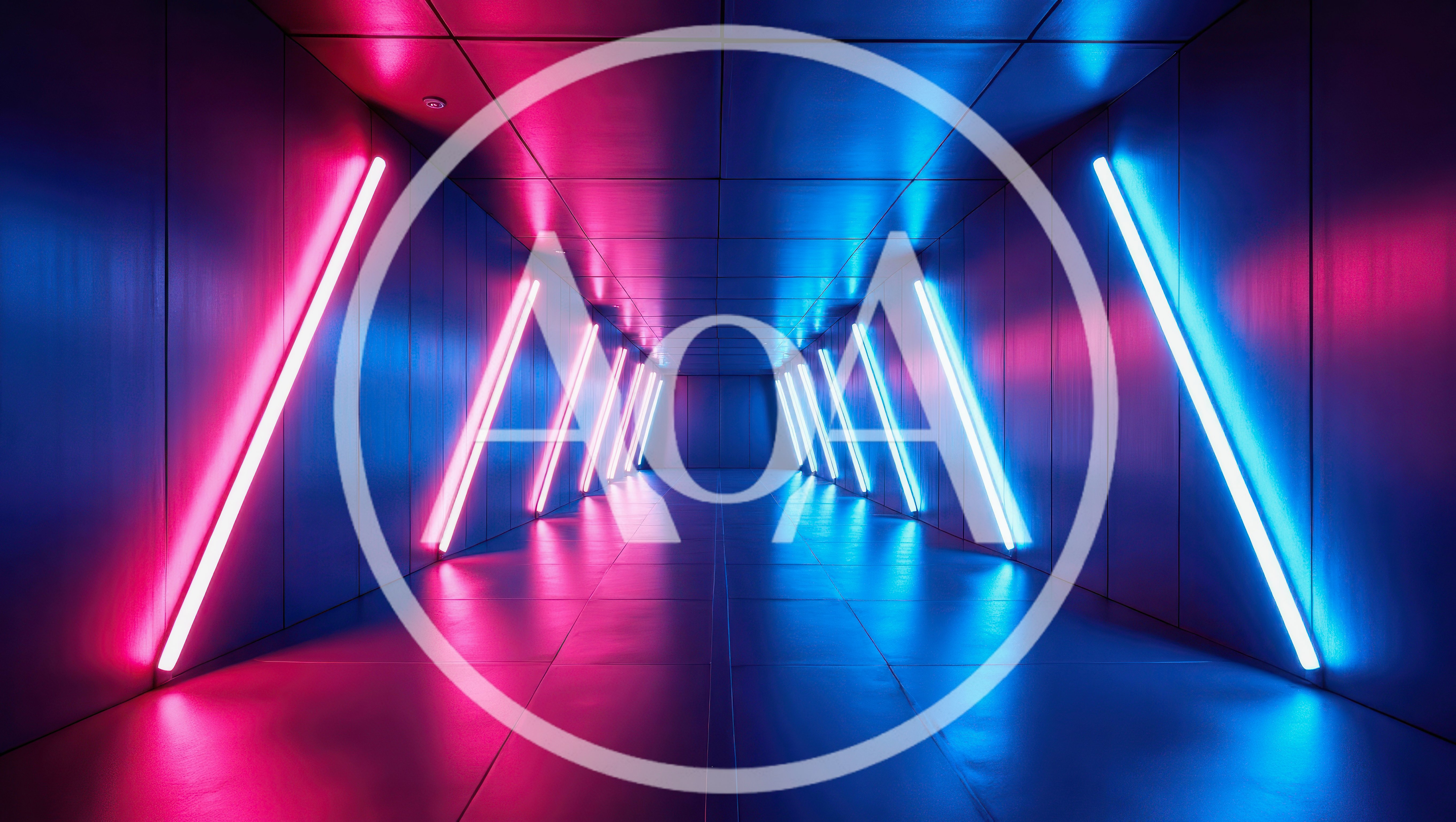 Futuristic Neon Light Corridor Tunnel
