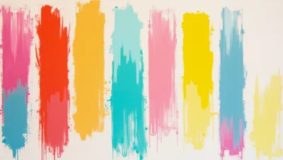 Abstract Vertical Paint Strokes On White Background