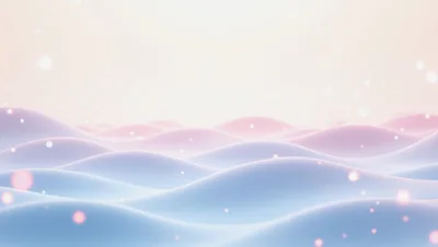 Abstract 3D Wavy Landscape With Floating Glowing Particles