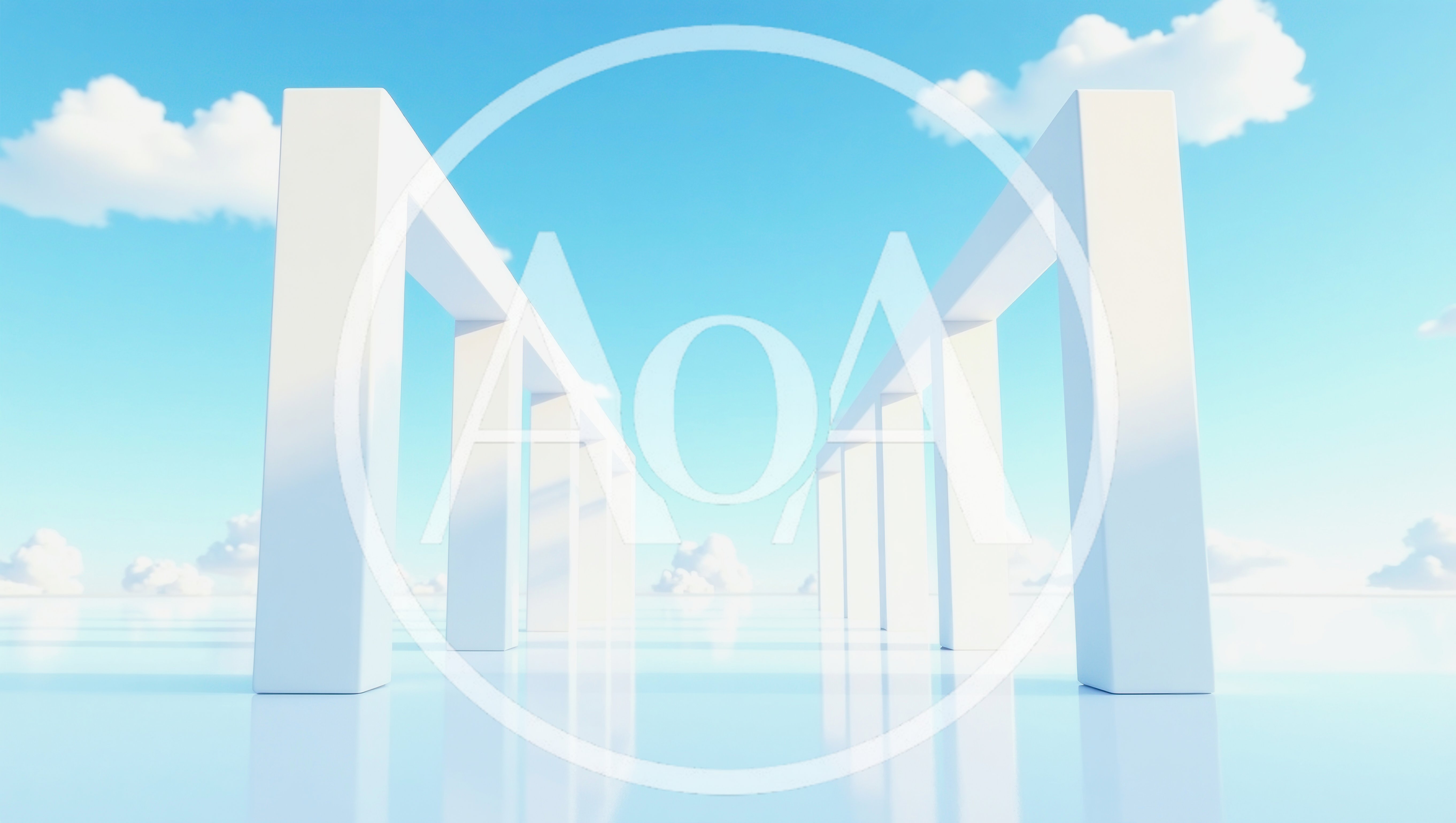 Minimalist White Architectural Arches Under A Clear Blue Sky