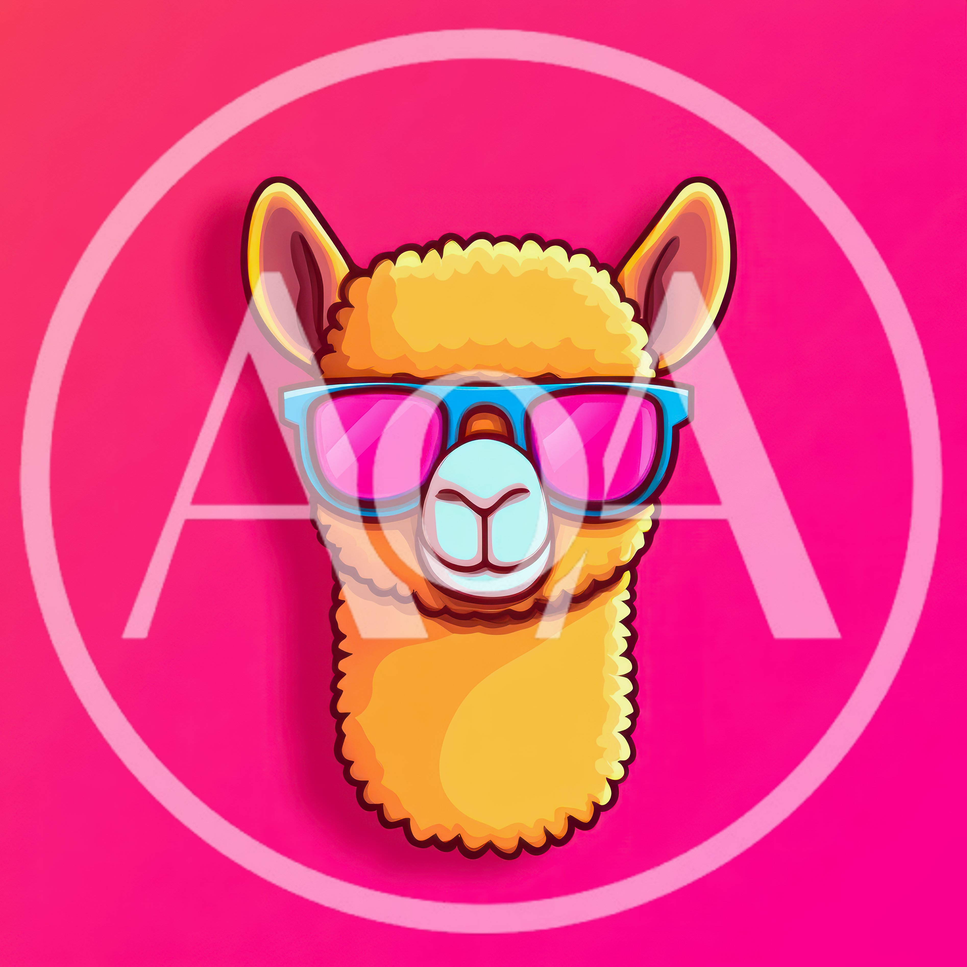 Cool Llama Illustration With Pink Sunglasses