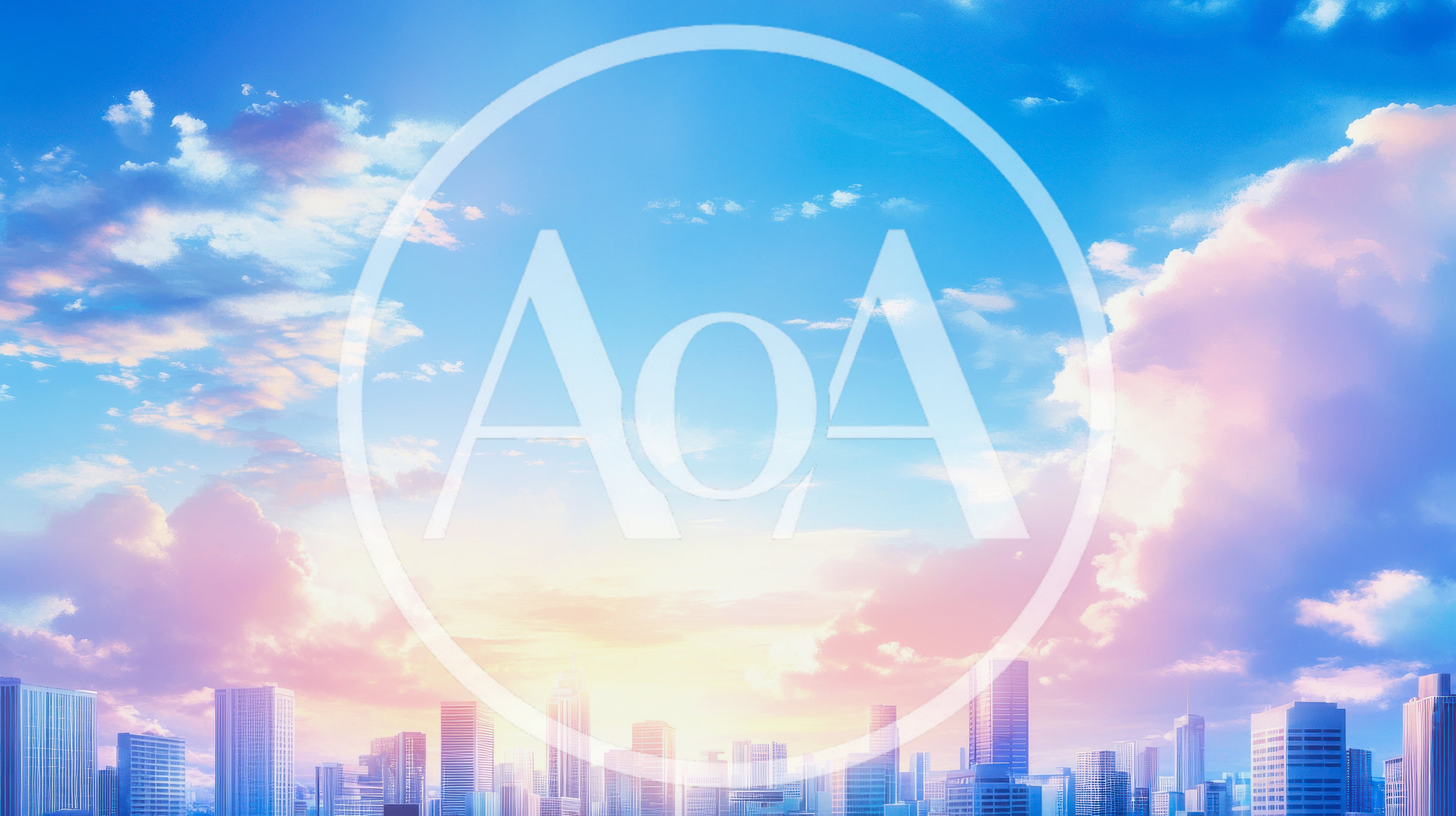 Anime Style Cityscape Under A Vibrant Sunset Sky