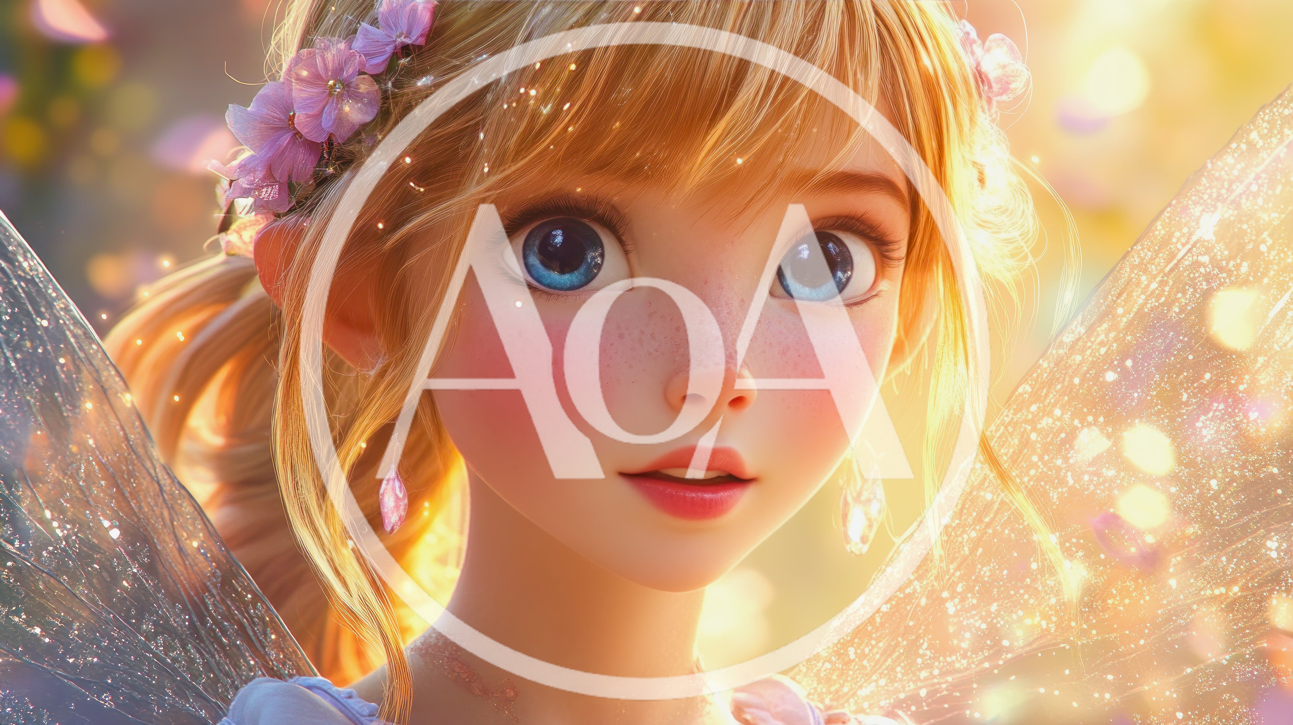 Digital Illustration Of A Beautiful Blonde Fairy