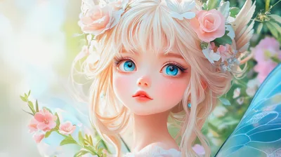 Digital Illustration Of A Whimsical Fairy Princess