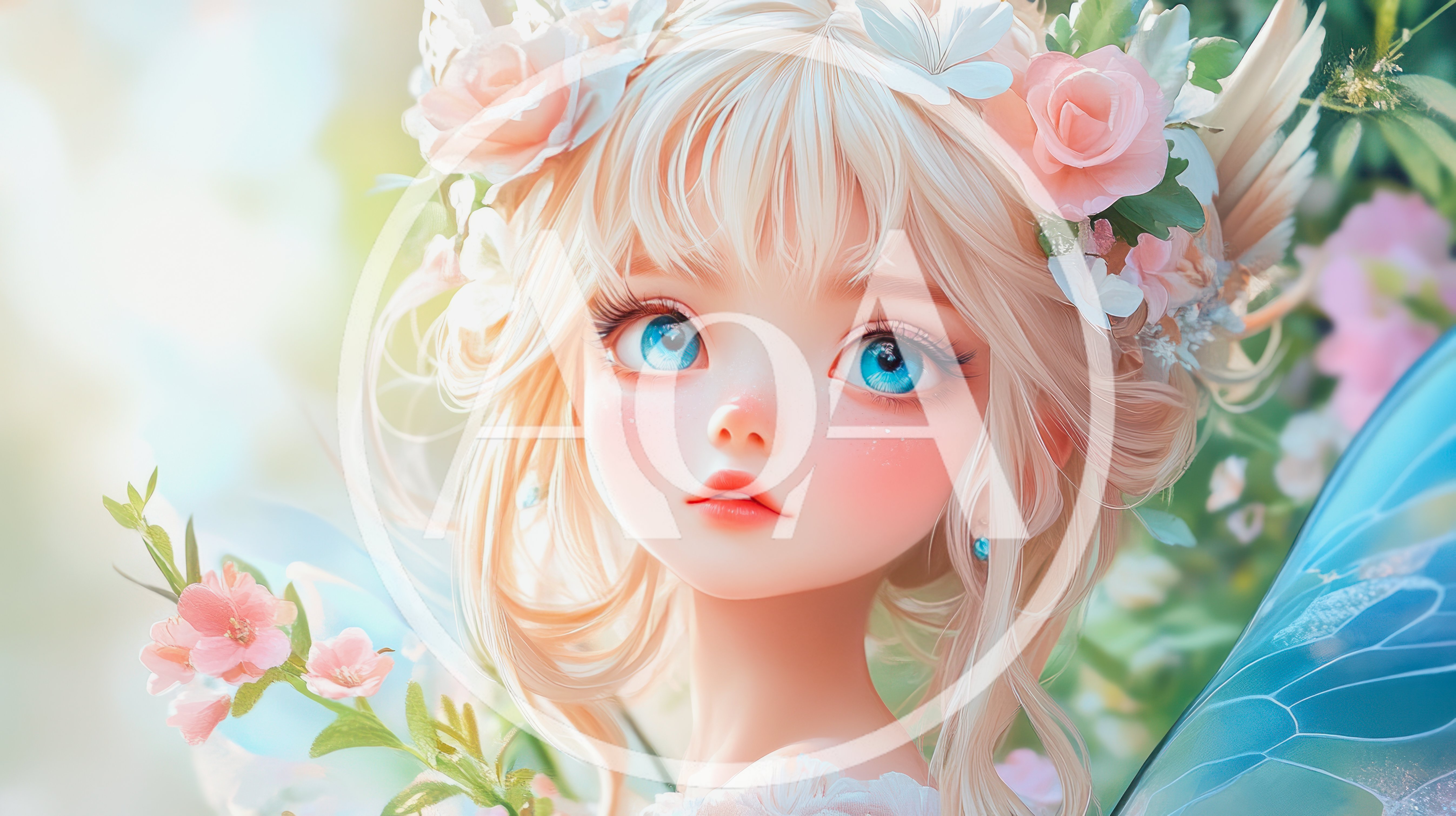 Digital Illustration Of A Whimsical Fairy Princess