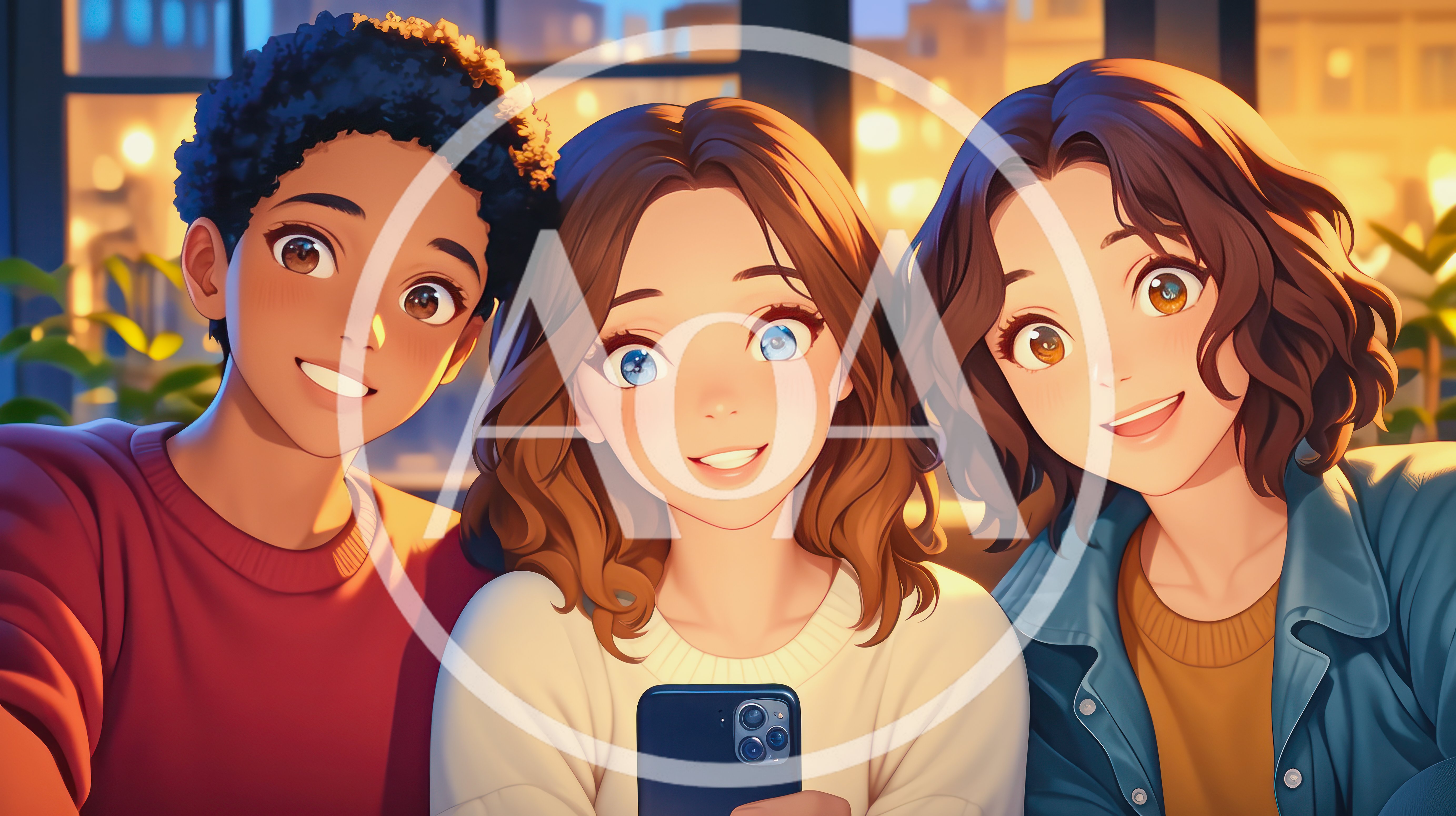 Three Diverse Friends Taking A Selfie Together