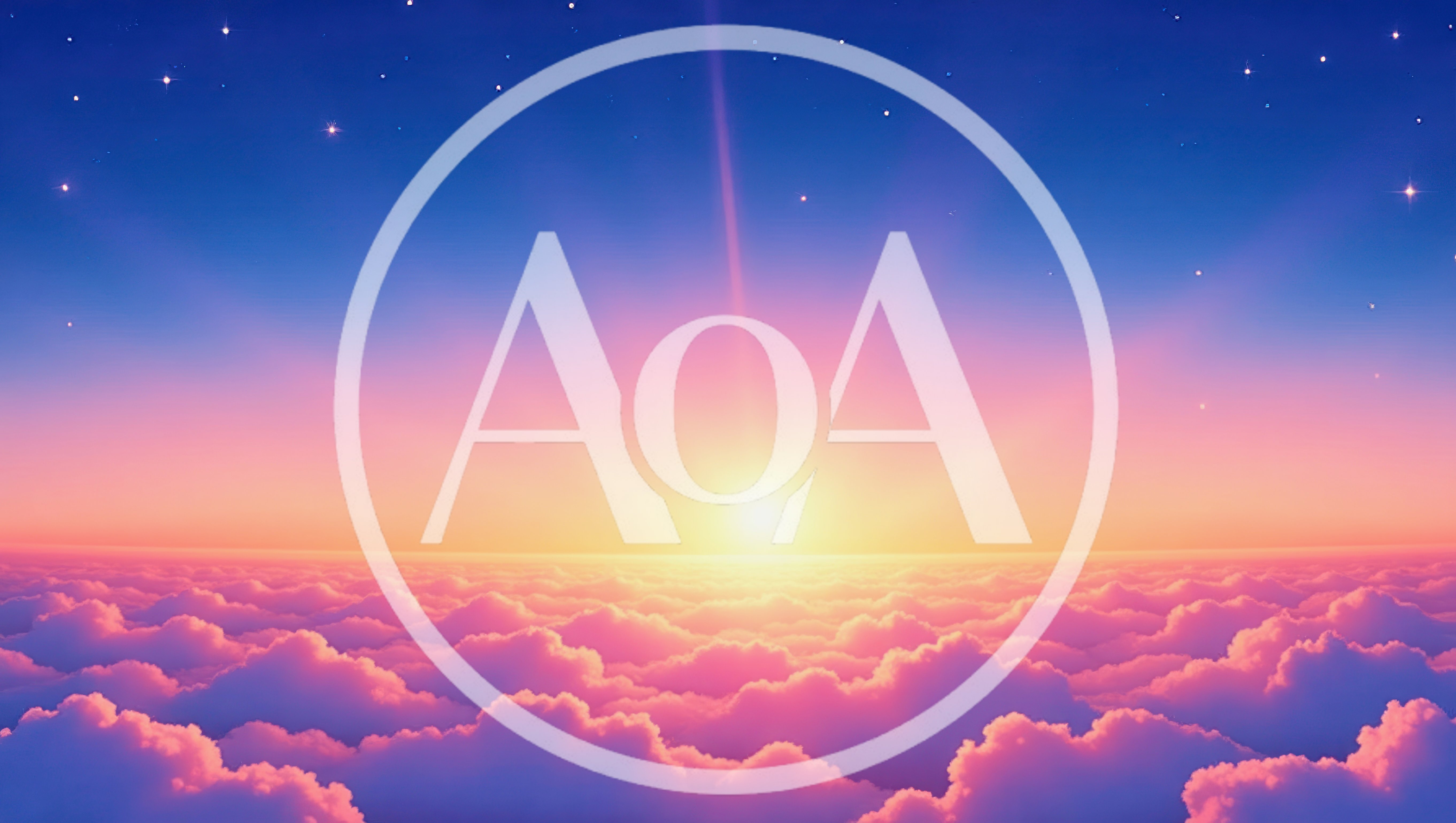 Dreamy Sunrise Above The Clouds With Starry Sky