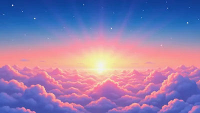 Dreamy Sunrise Over A Sea Of Clouds