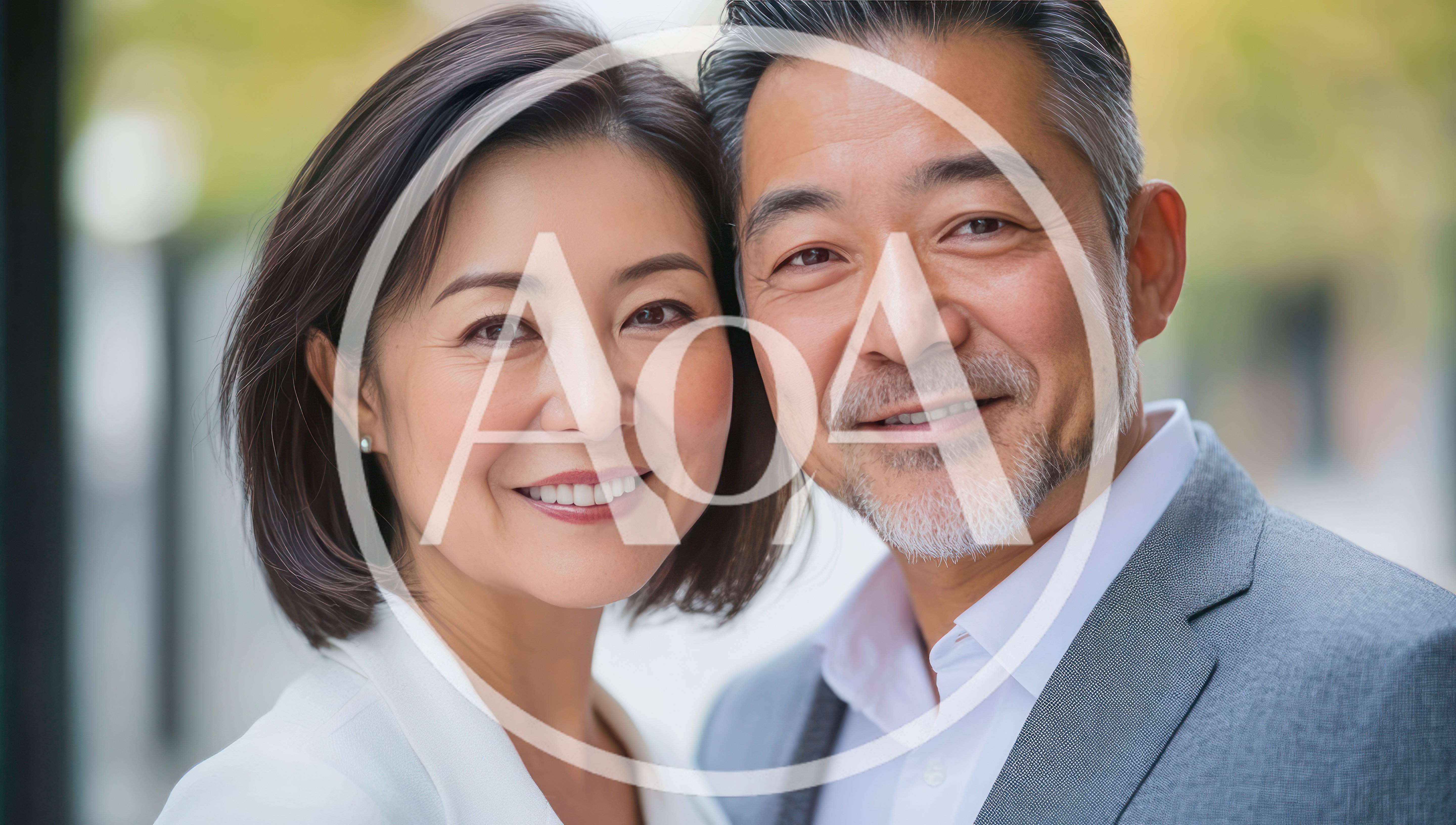 Portrait Of A Mature Asian Couple Smiling Together