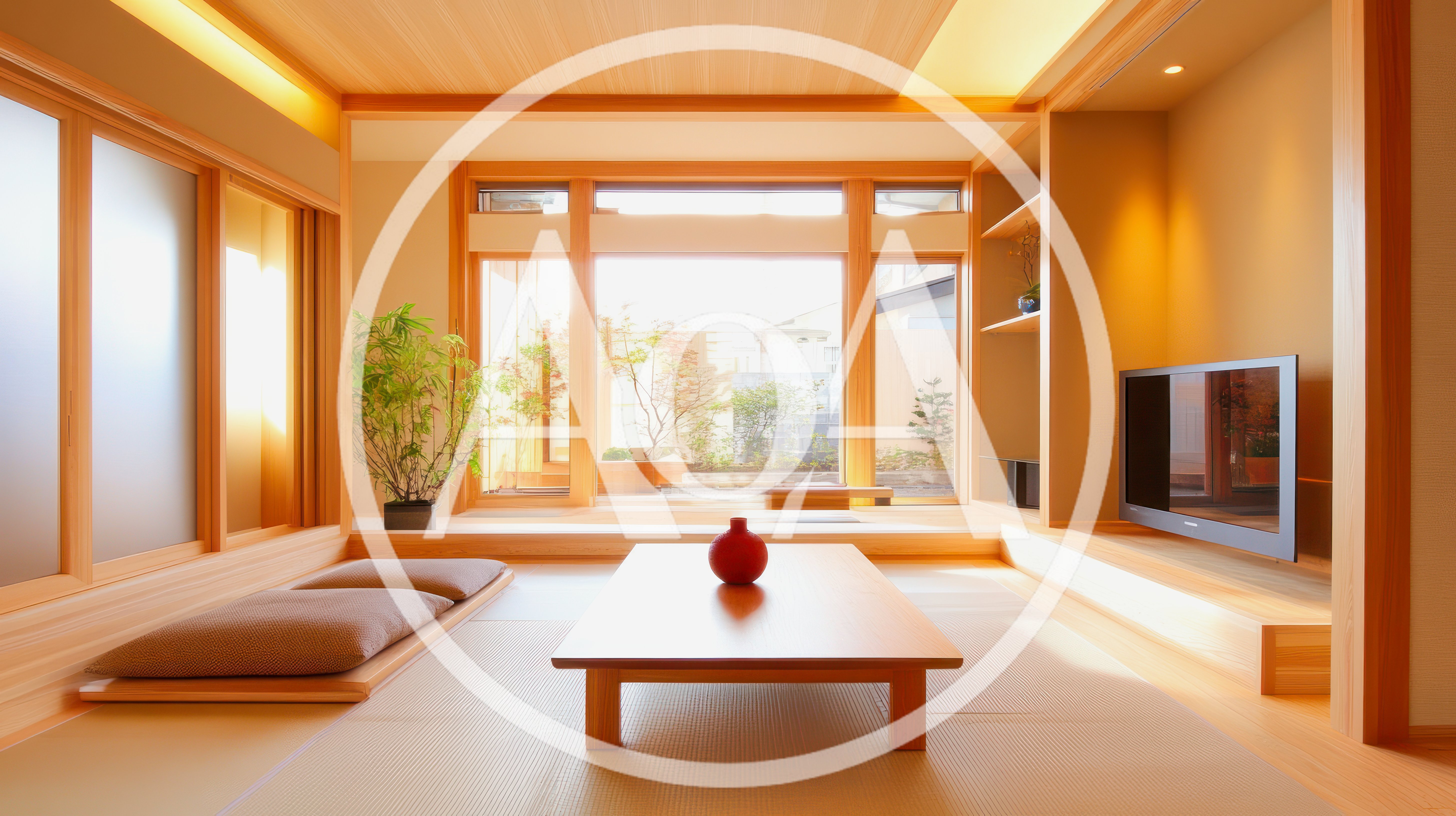 Modern Japanese Living Room With Tatami Mats