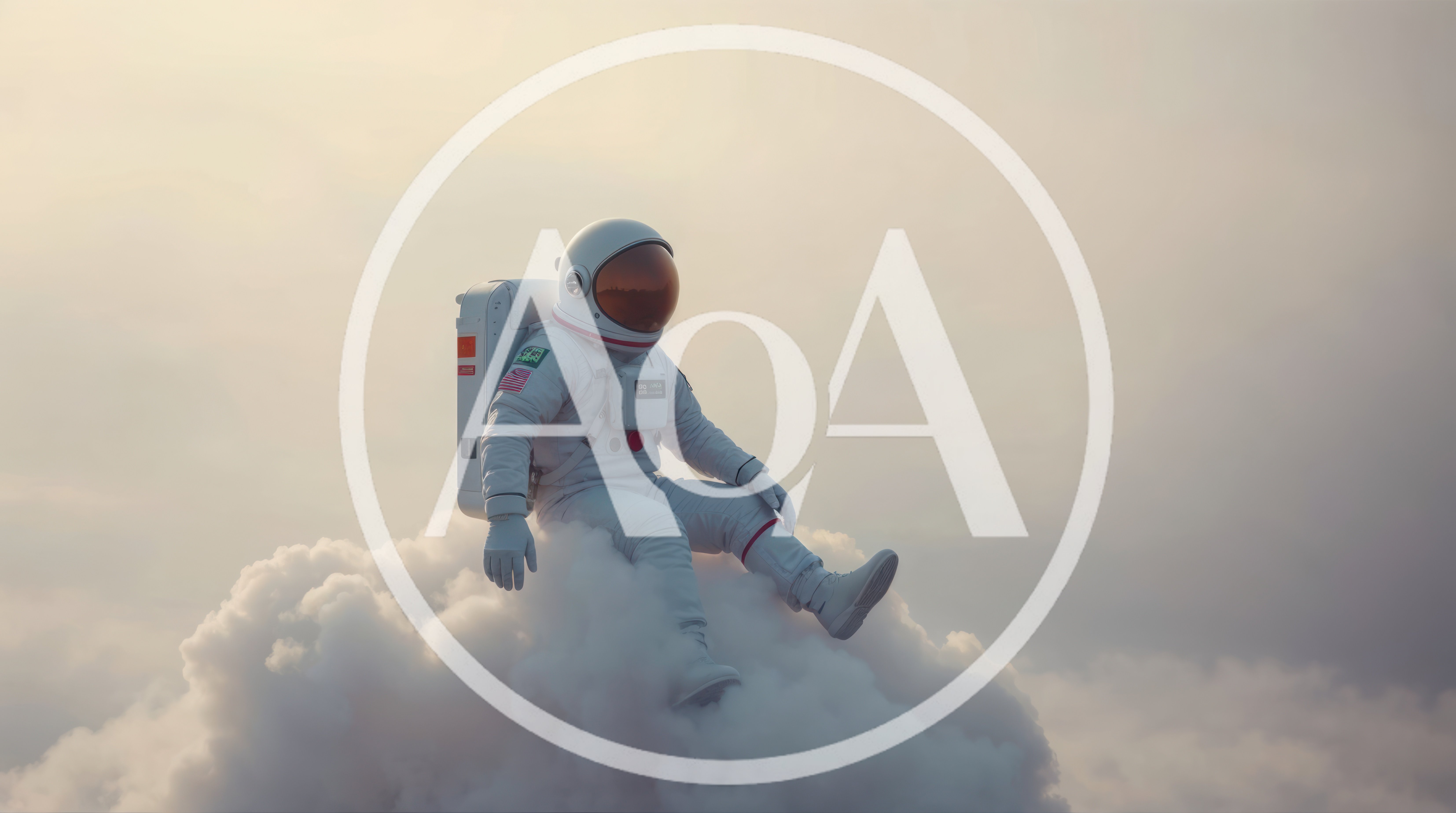 Astronaut Sitting Relaxed On A Fluffy Cloud