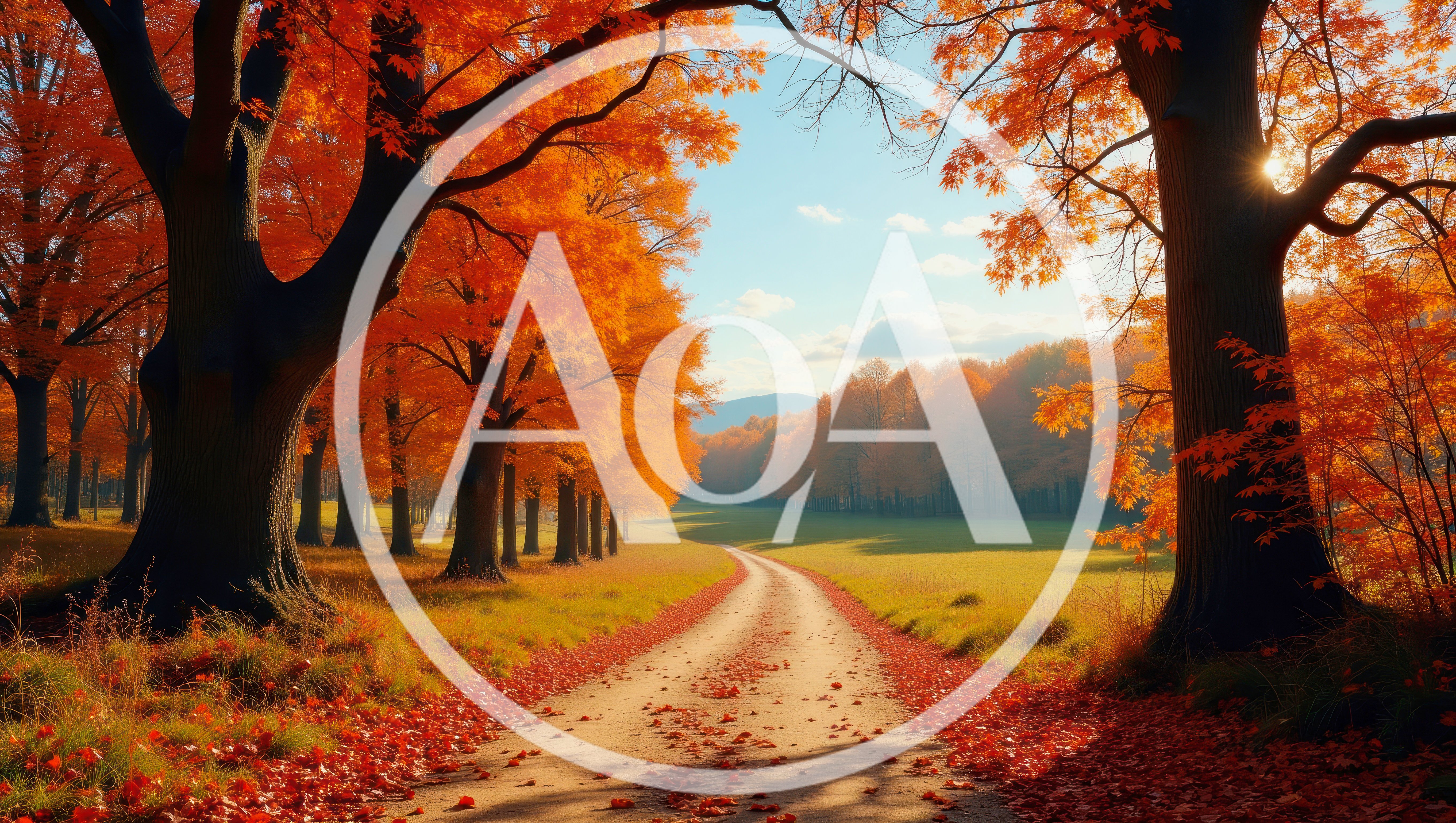 Scenic Dirt Road Through Vibrant Autumn Forest