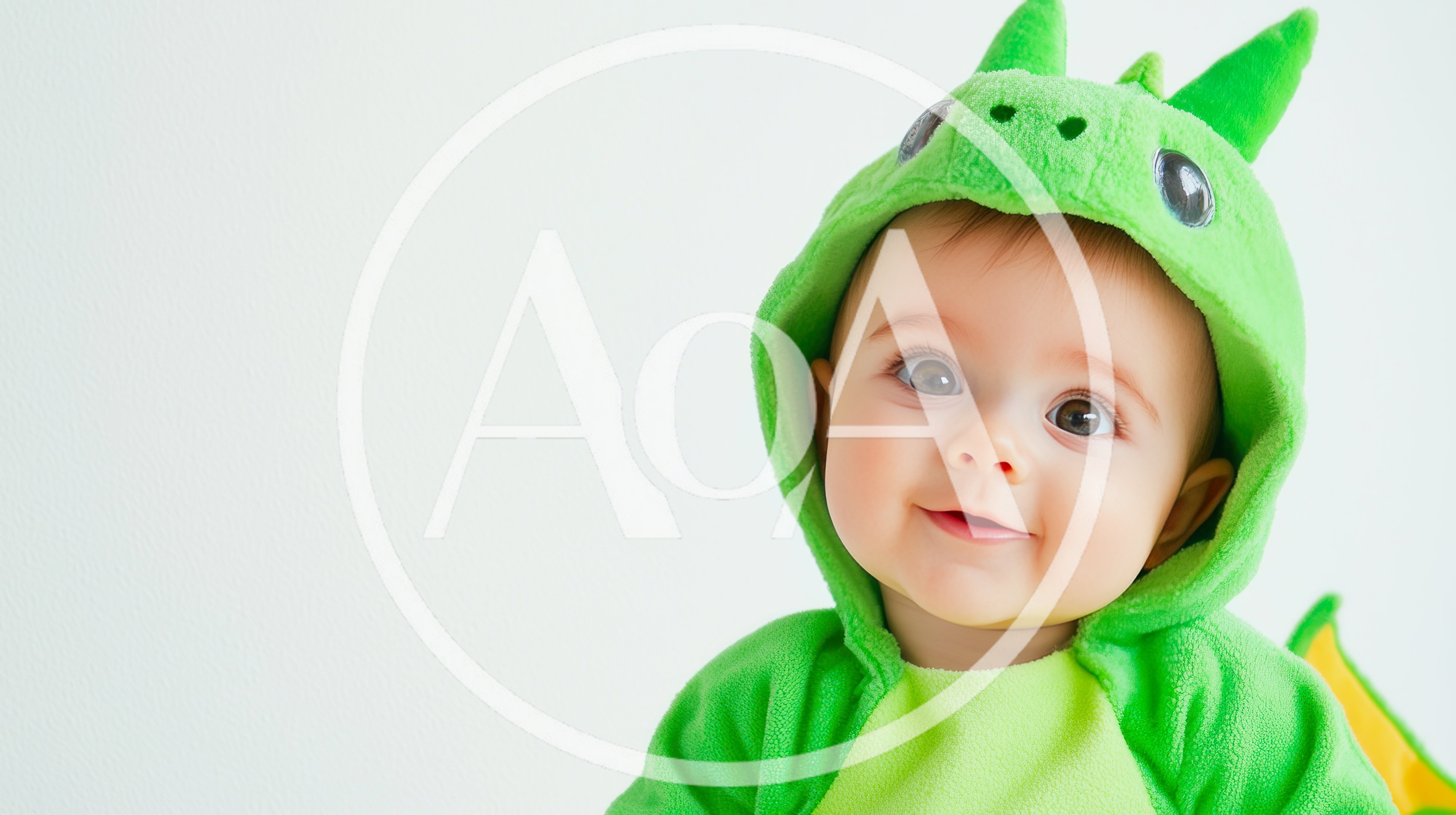Adorable Baby Wearing A Green Dragon Costume