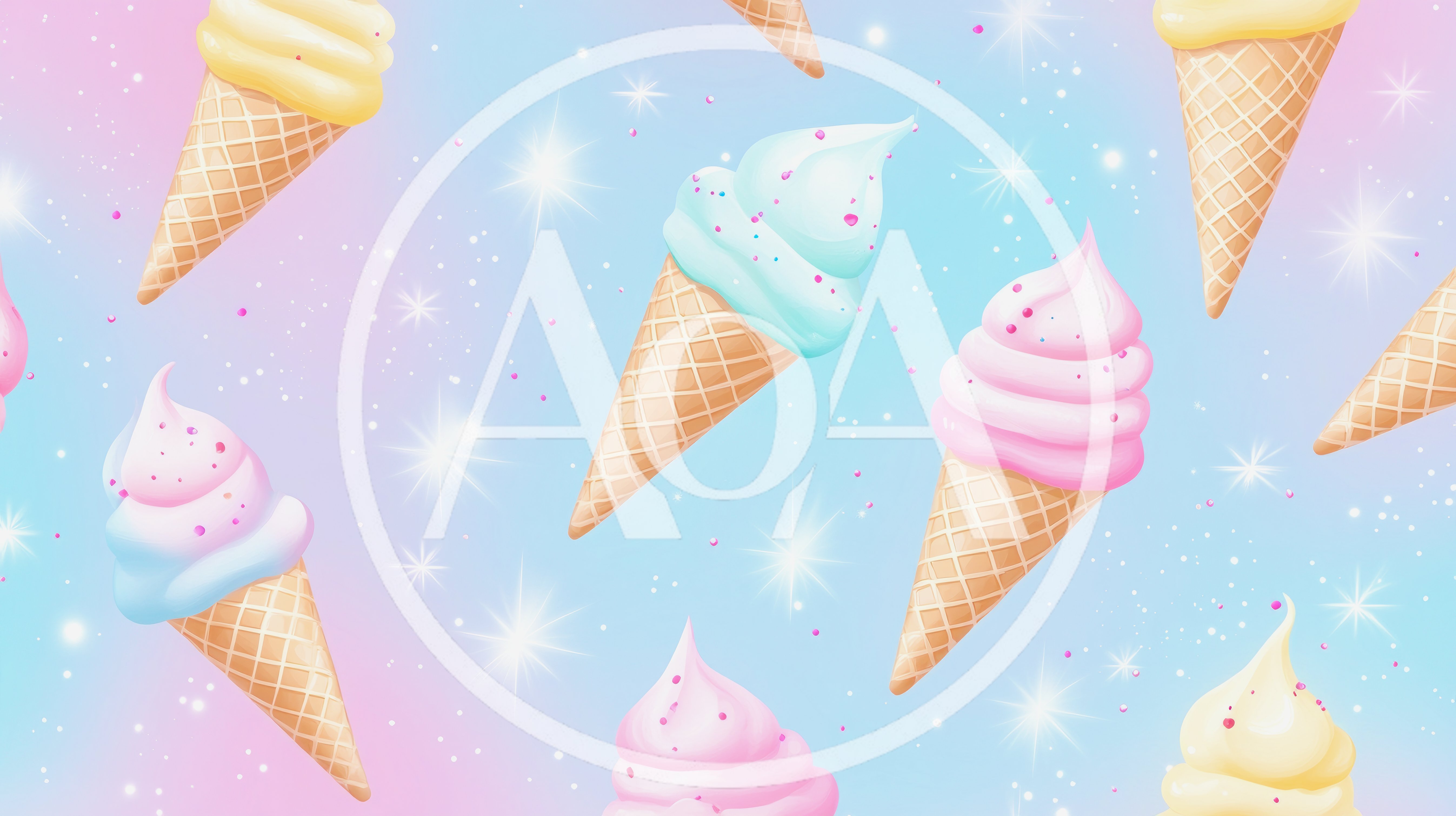 Seamless Pattern Of Pastel Ice Cream Cones