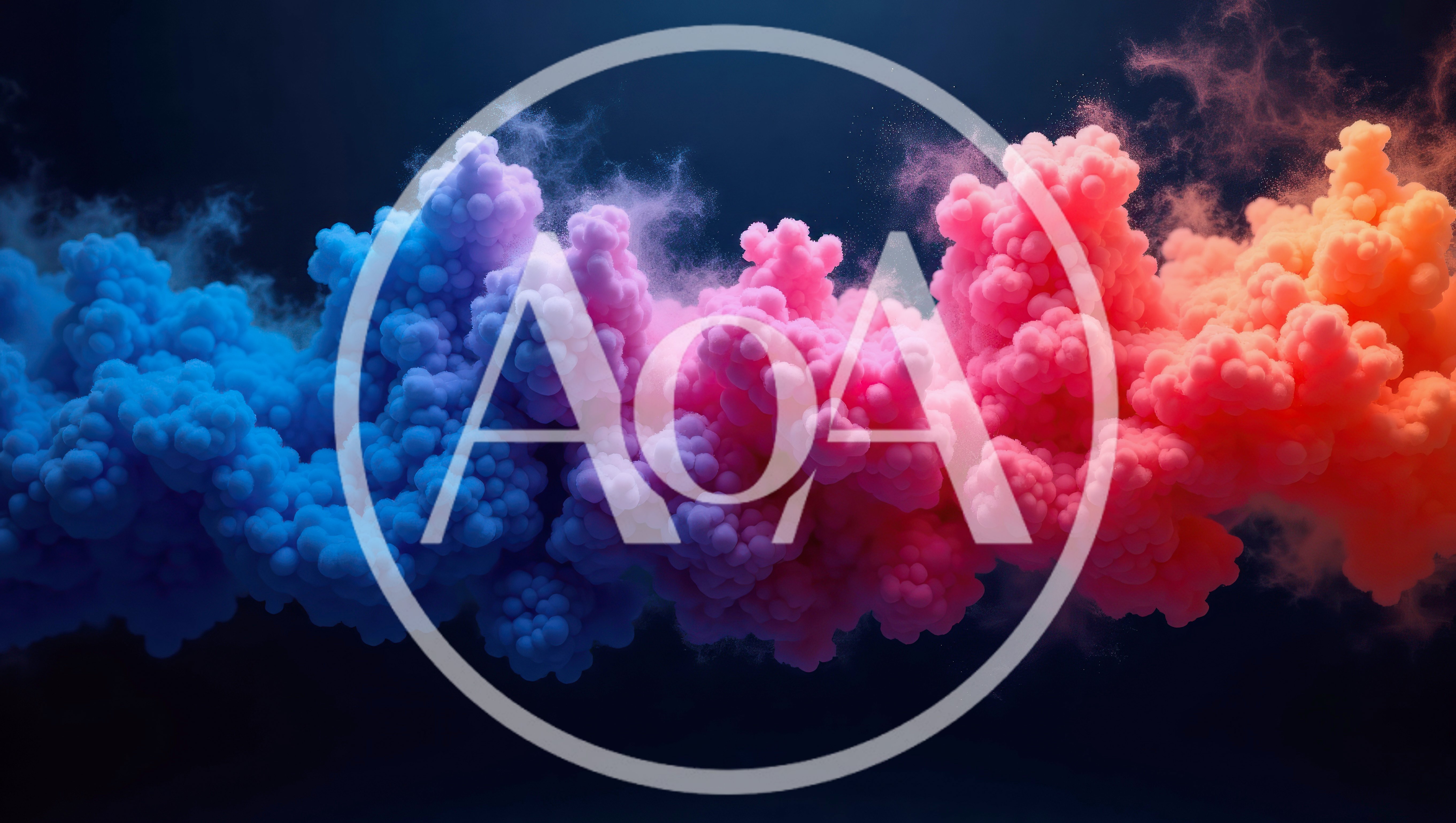 Vibrant Multi Colored Smoke Clouds On Dark Background