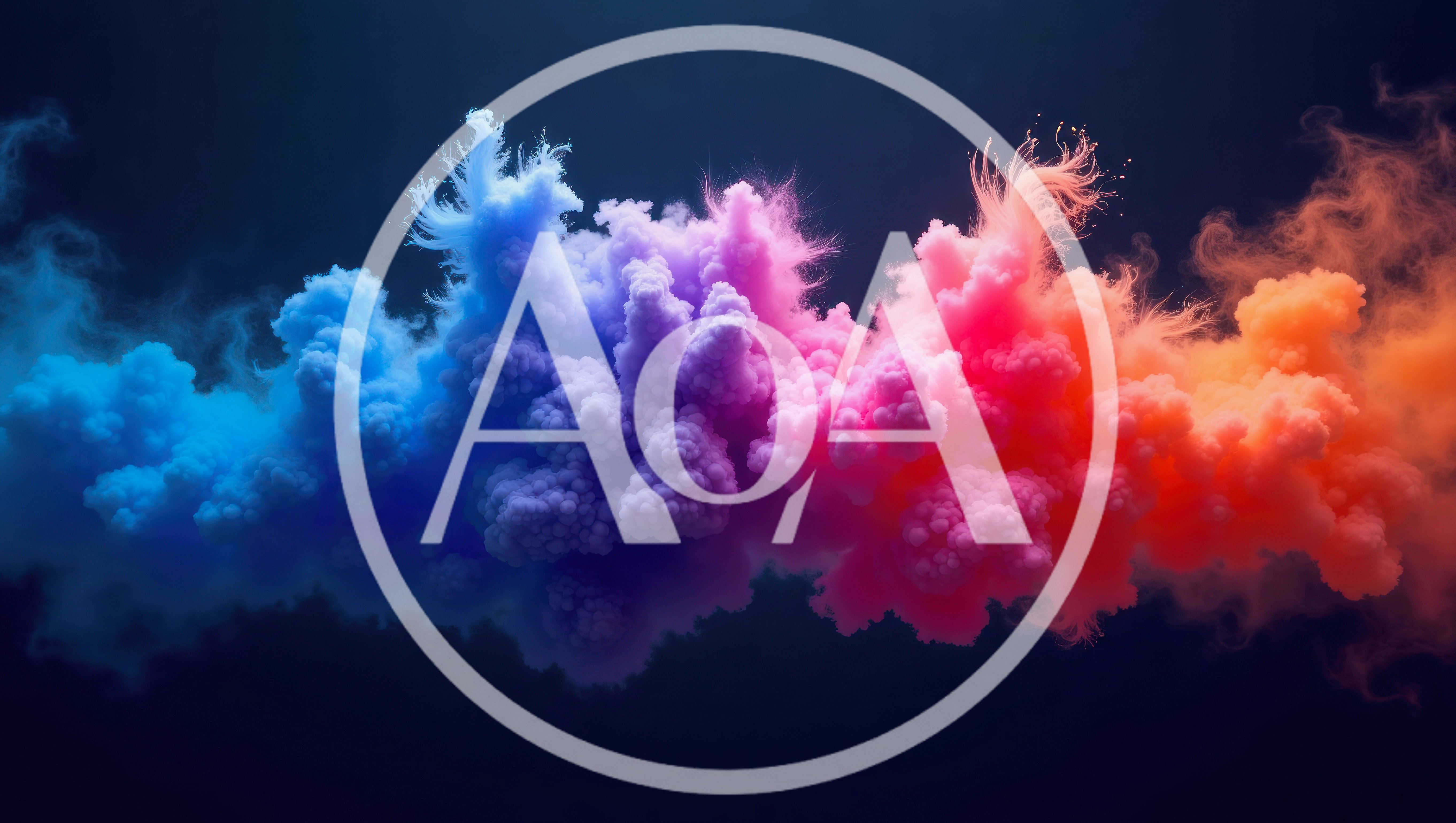Vibrant Multi Colored Smoke Clouds On Dark Background