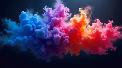 Vibrant Multi Colored Smoke Cloud Explosion