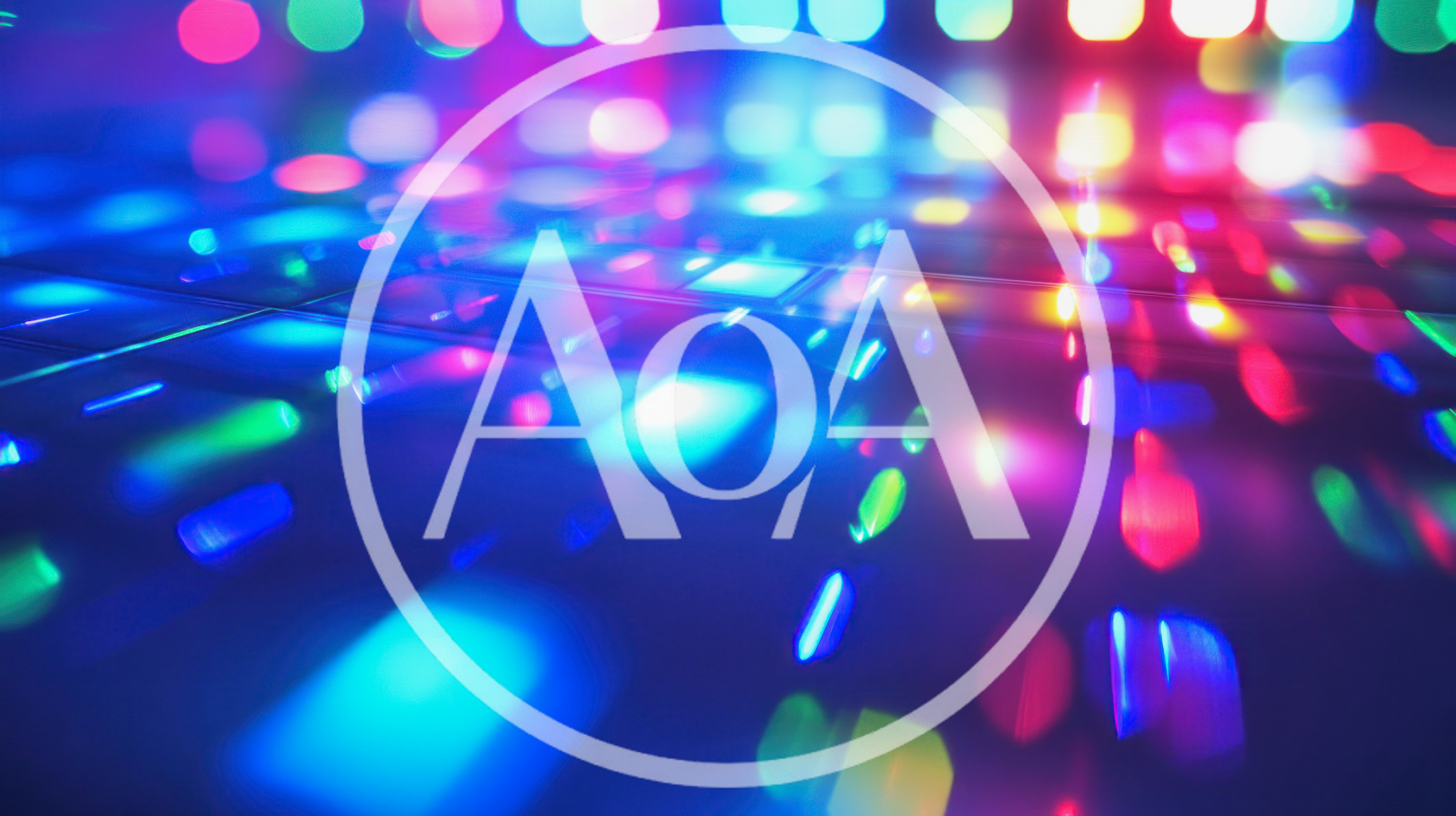Abstract Colorful Disco Light Reflections On Dark Surface