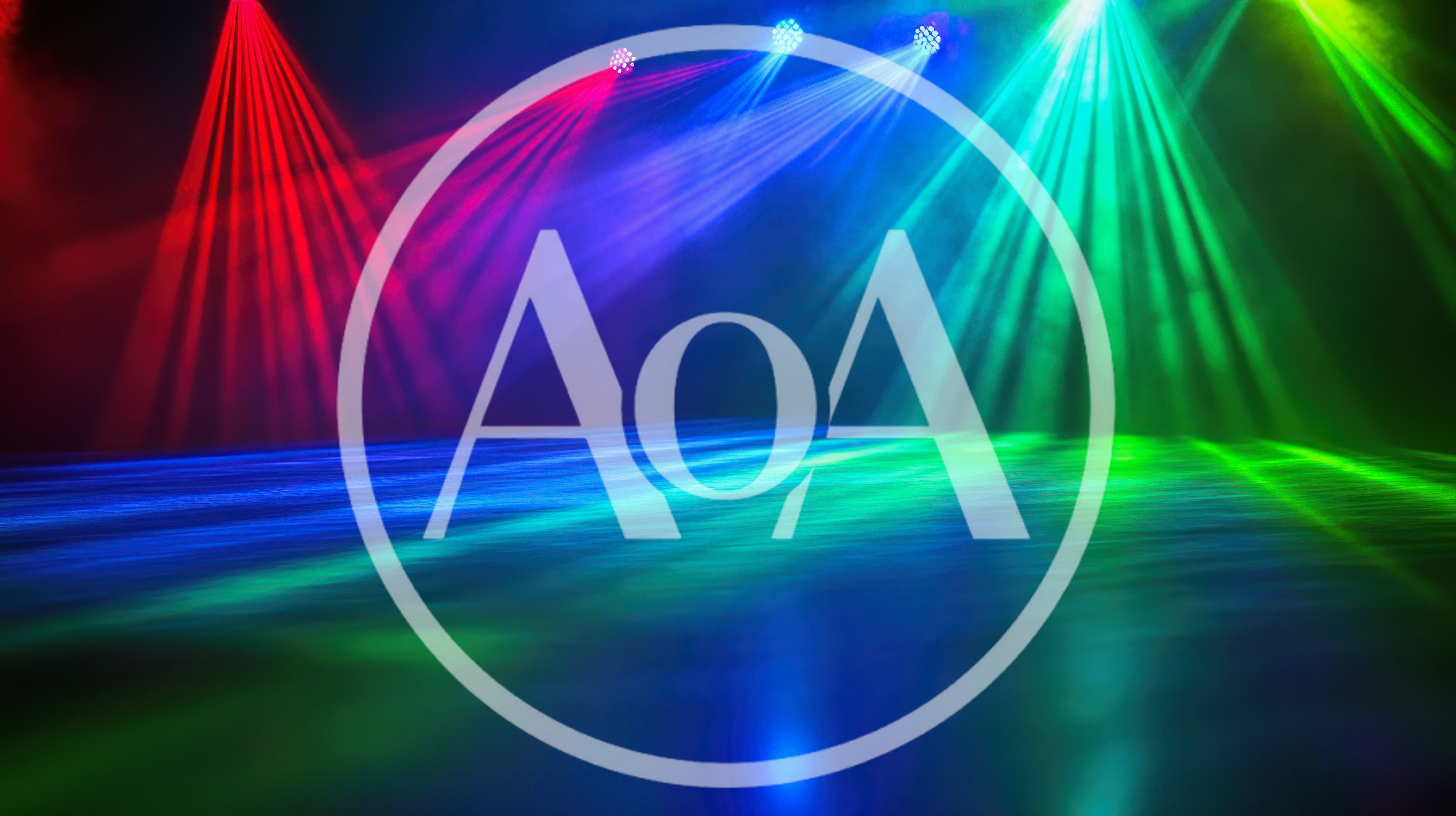 Colorful Stage Lighting Beams In Dark Atmosphere