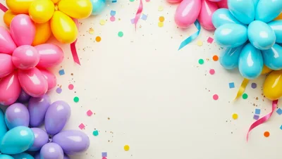 Colorful Balloon Flower Decorations With Confetti