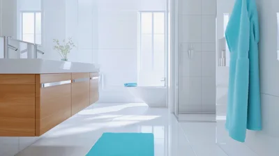 Modern Minimalist Bathroom Interior With Floating Vanity