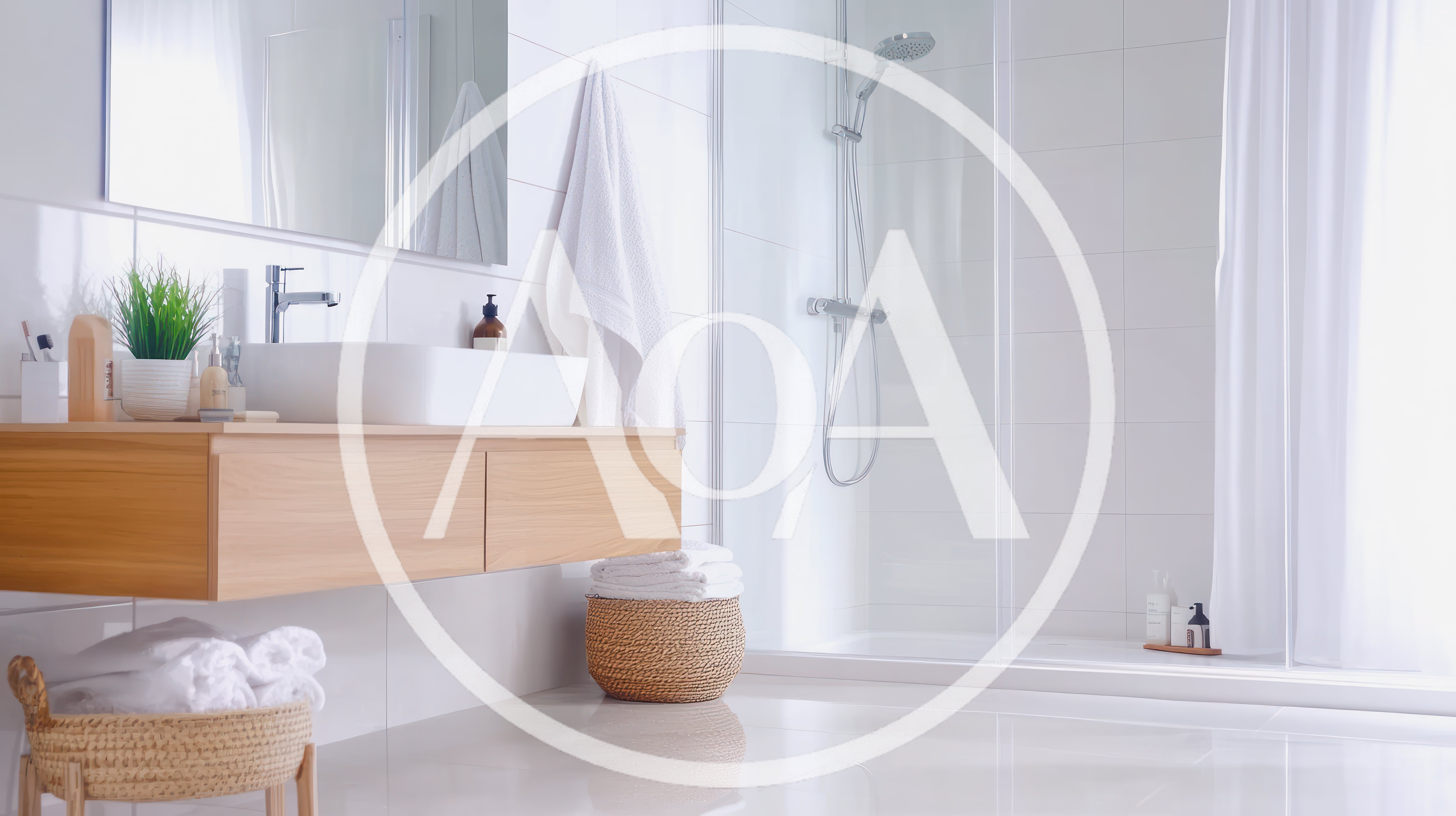 Modern Minimalist Bathroom Interior With Floating Vanity