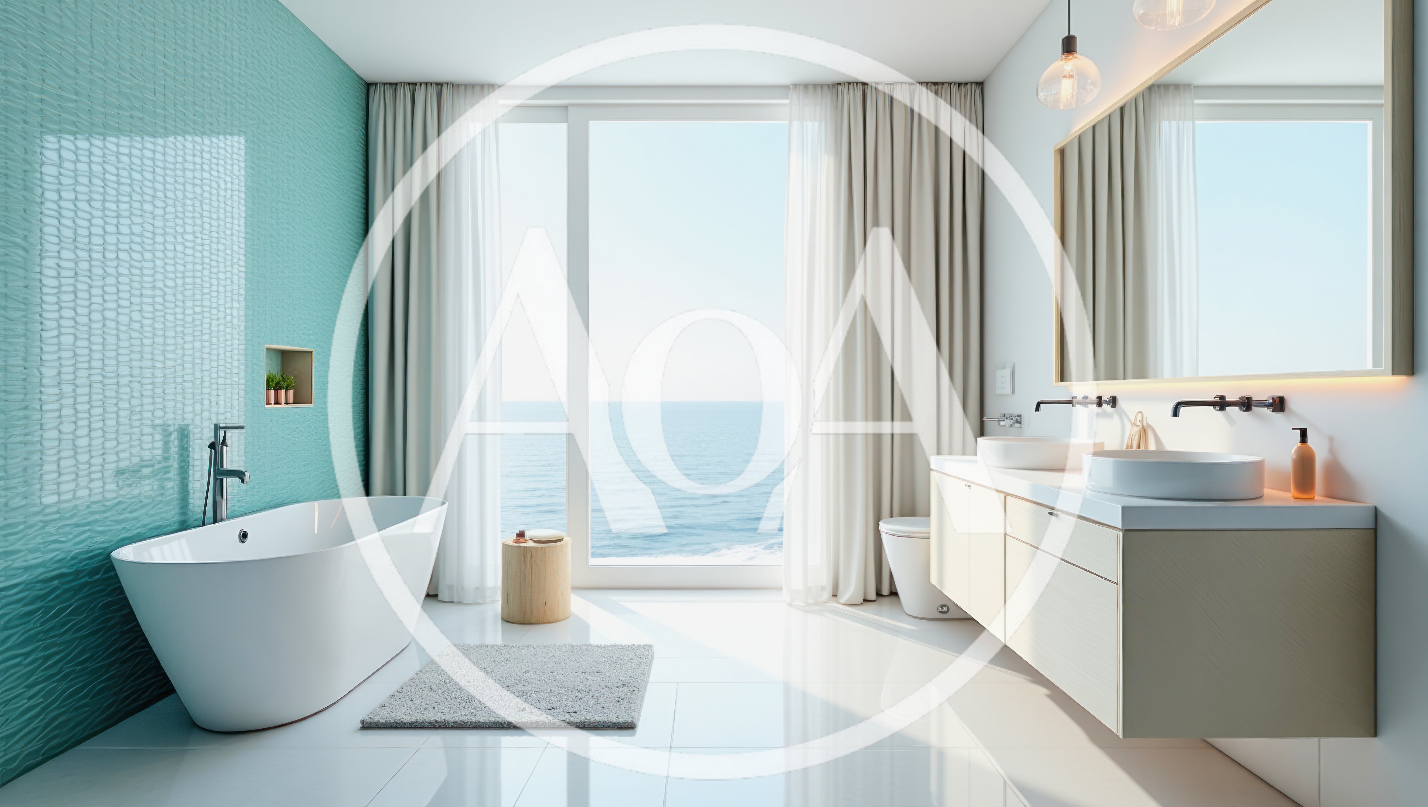 Modern Luxury Bathroom With Ocean View
