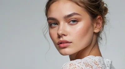 Portrait Of A Young Woman With Natural Makeup