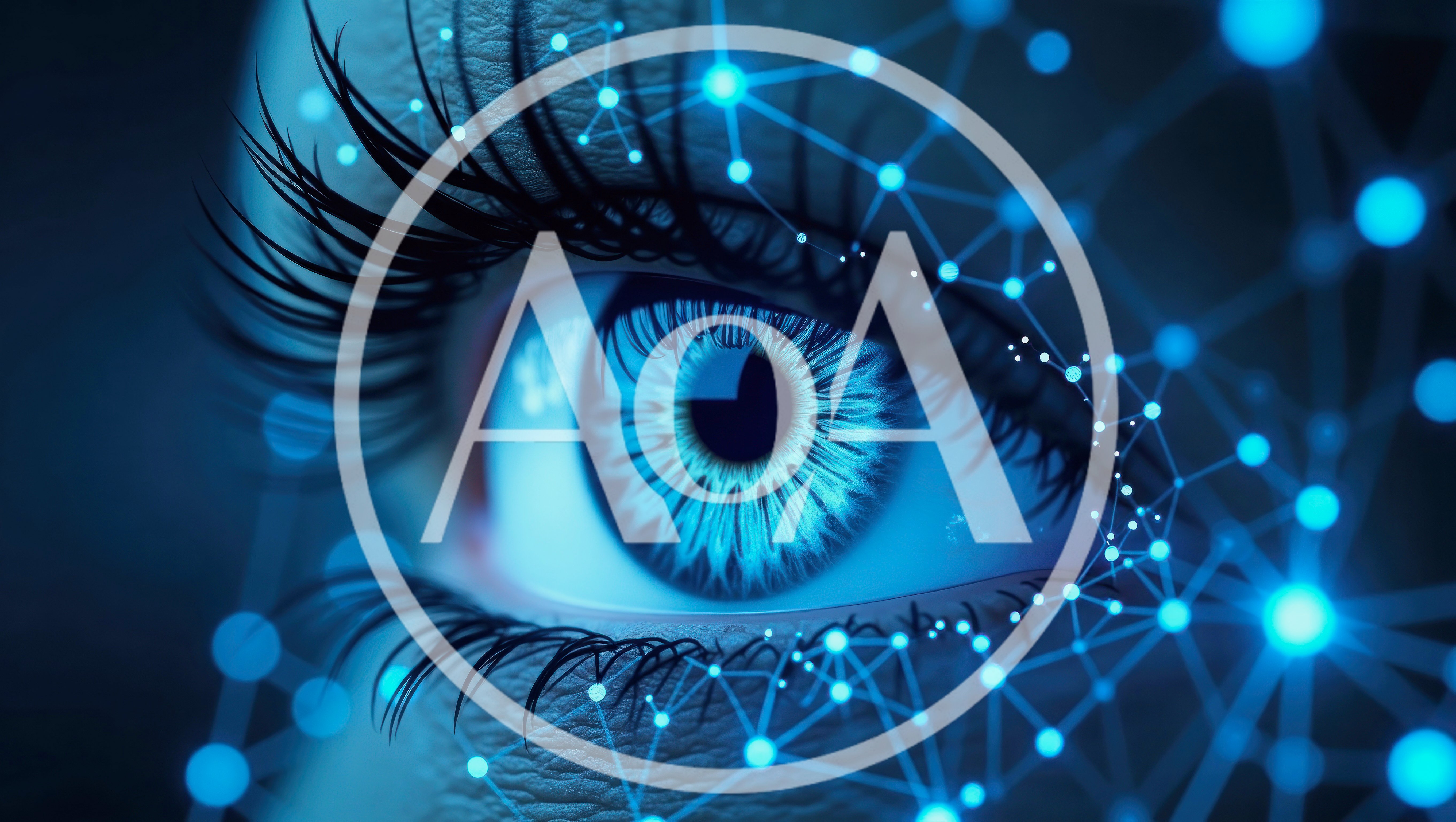 Human Eye With Digital Network Overlay