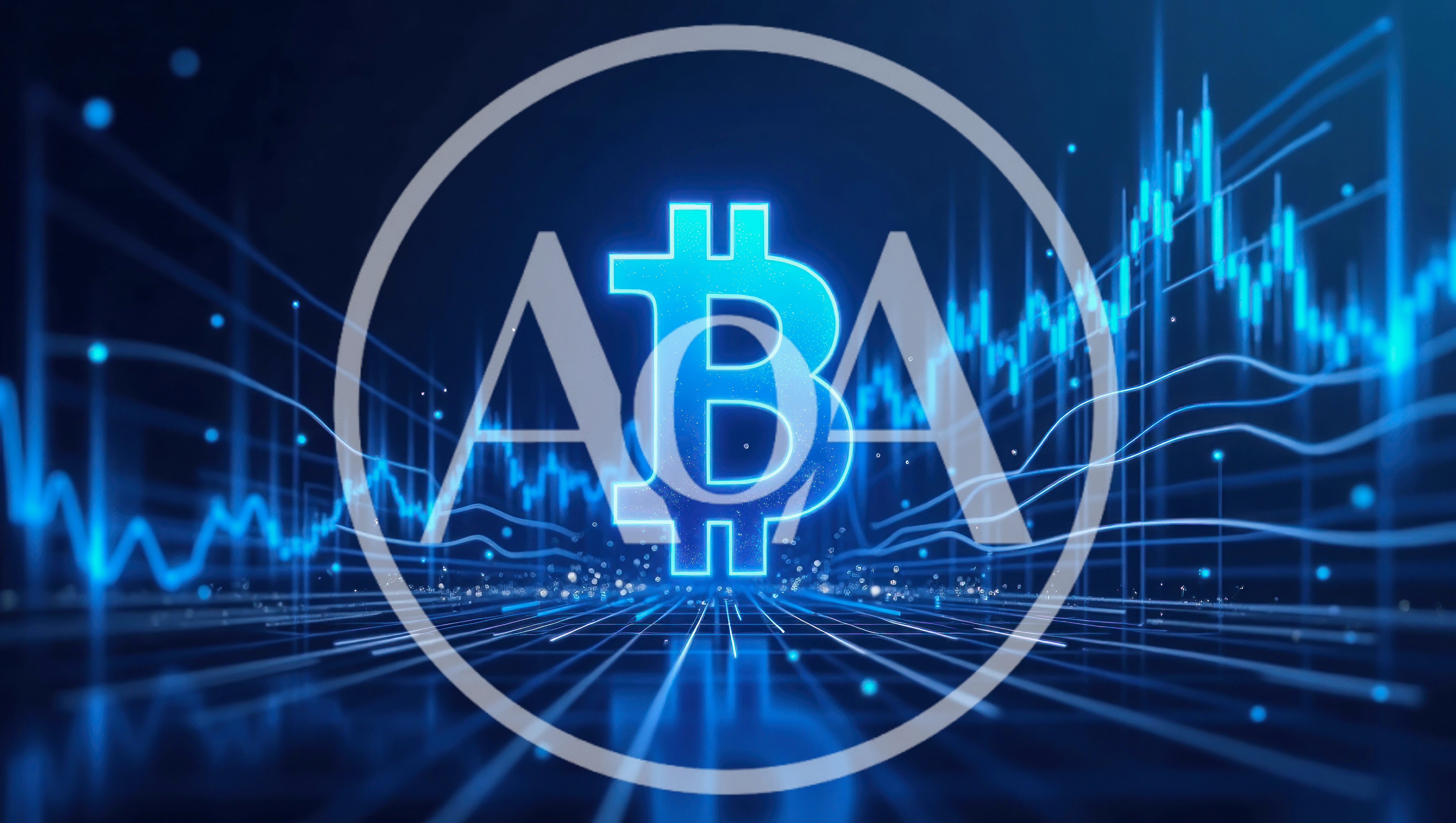 Glowing Bitcoin Symbol With Digital Financial Market Data