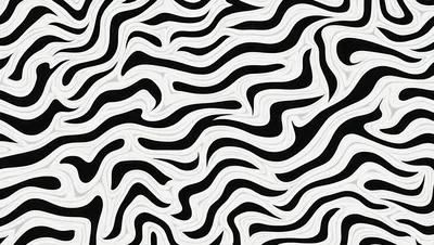 Abstract Black And White Wavy Zebra Pattern Background
