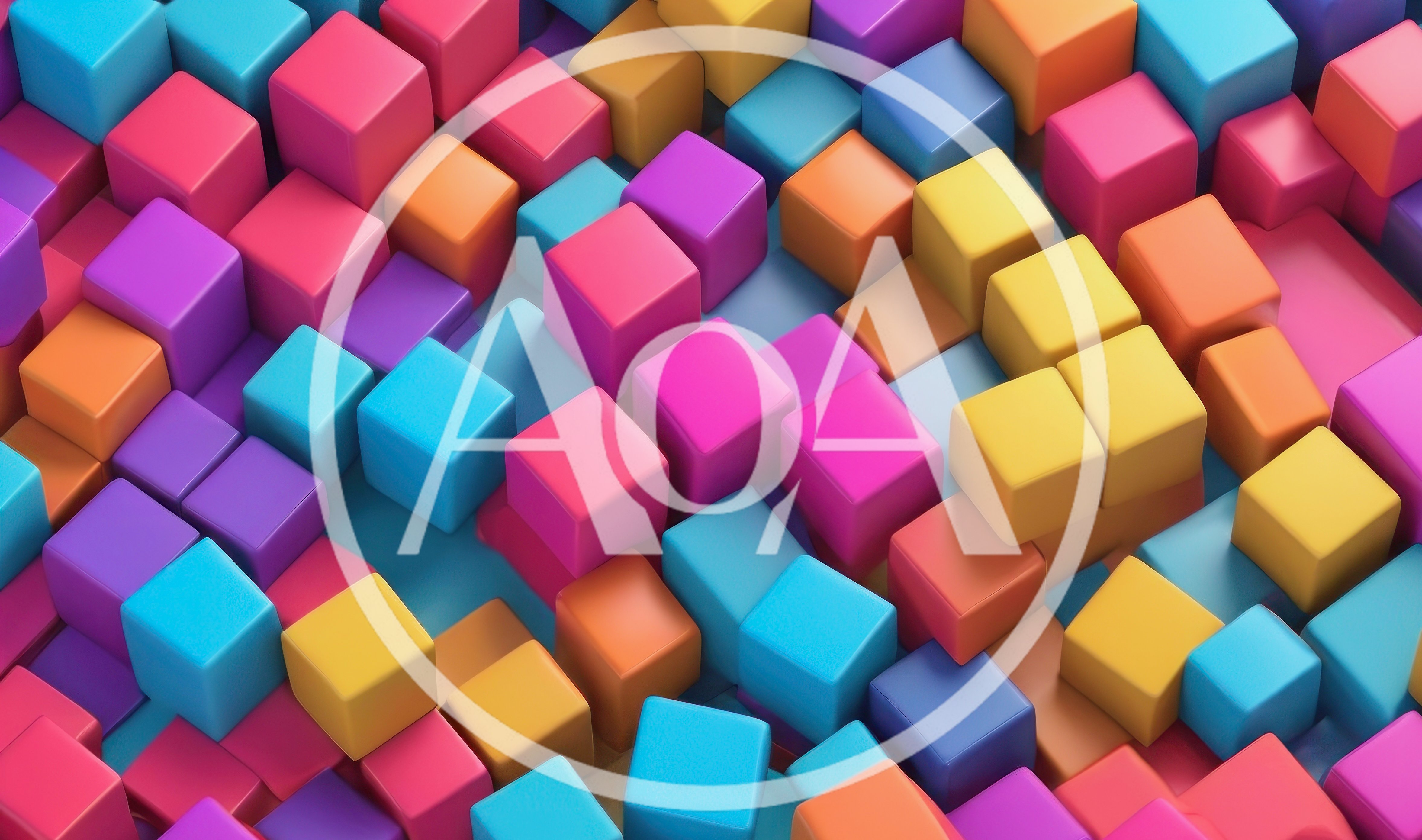 Abstract 3D Background of Colorful Floating Cubes