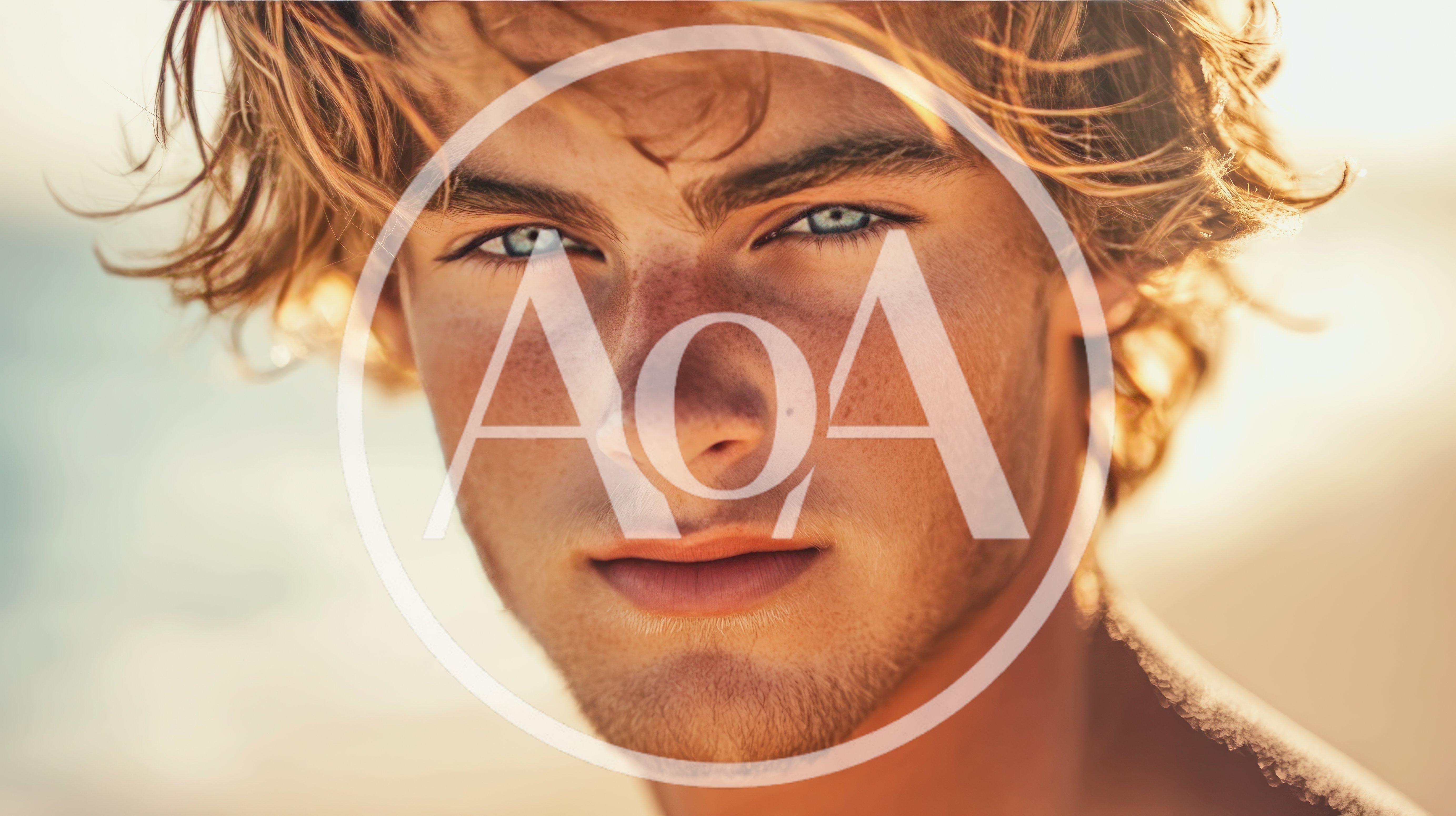 Close Up Portrait Of A Young Man With Blue Eyes