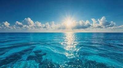 Sunlight Reflecting On Tropical Turquoise Ocean Waters