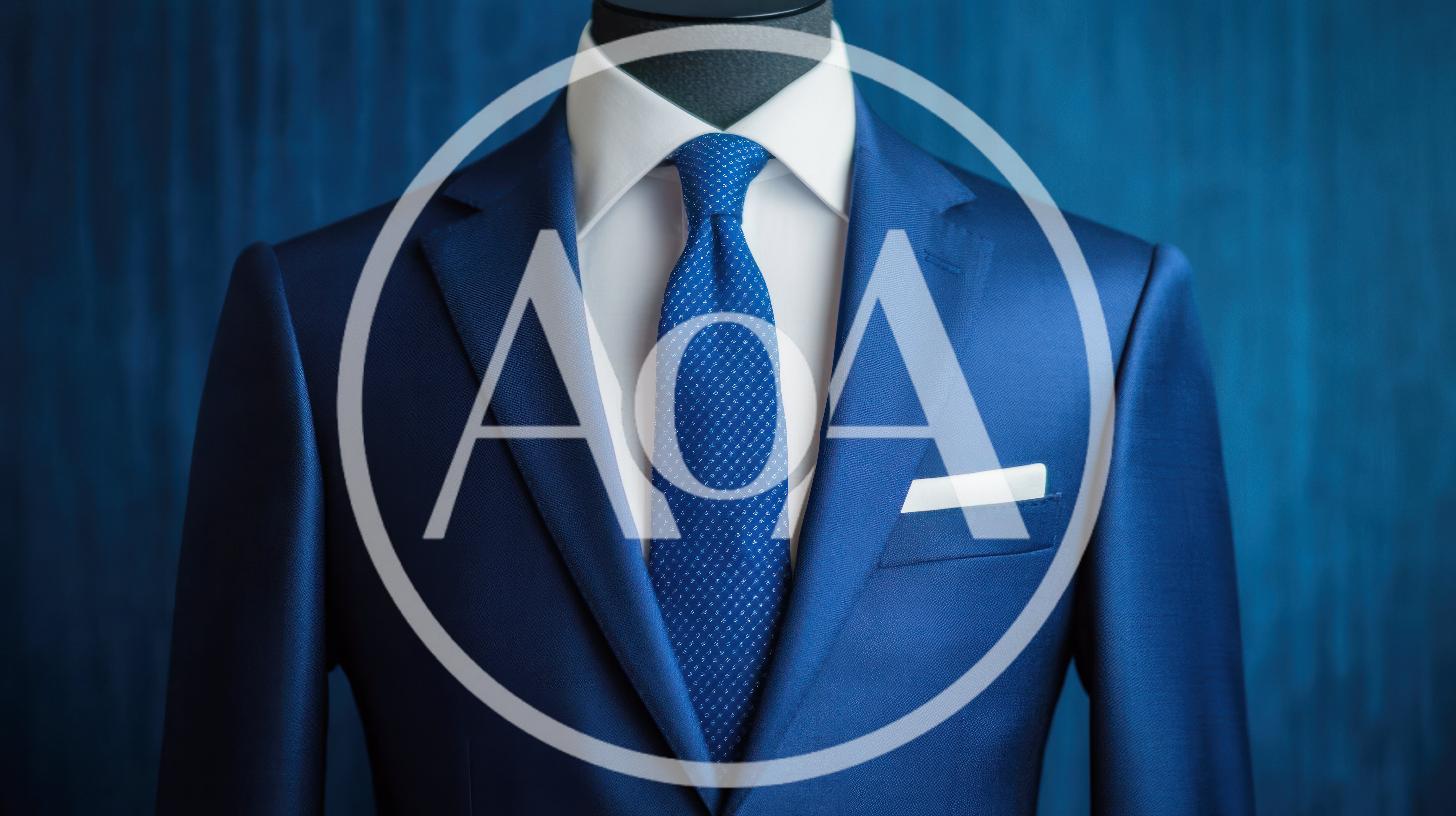 Mannequin Wearing A Formal Blue Suit And Tie