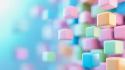 Abstract 3D Floating Pastel Cubes Background