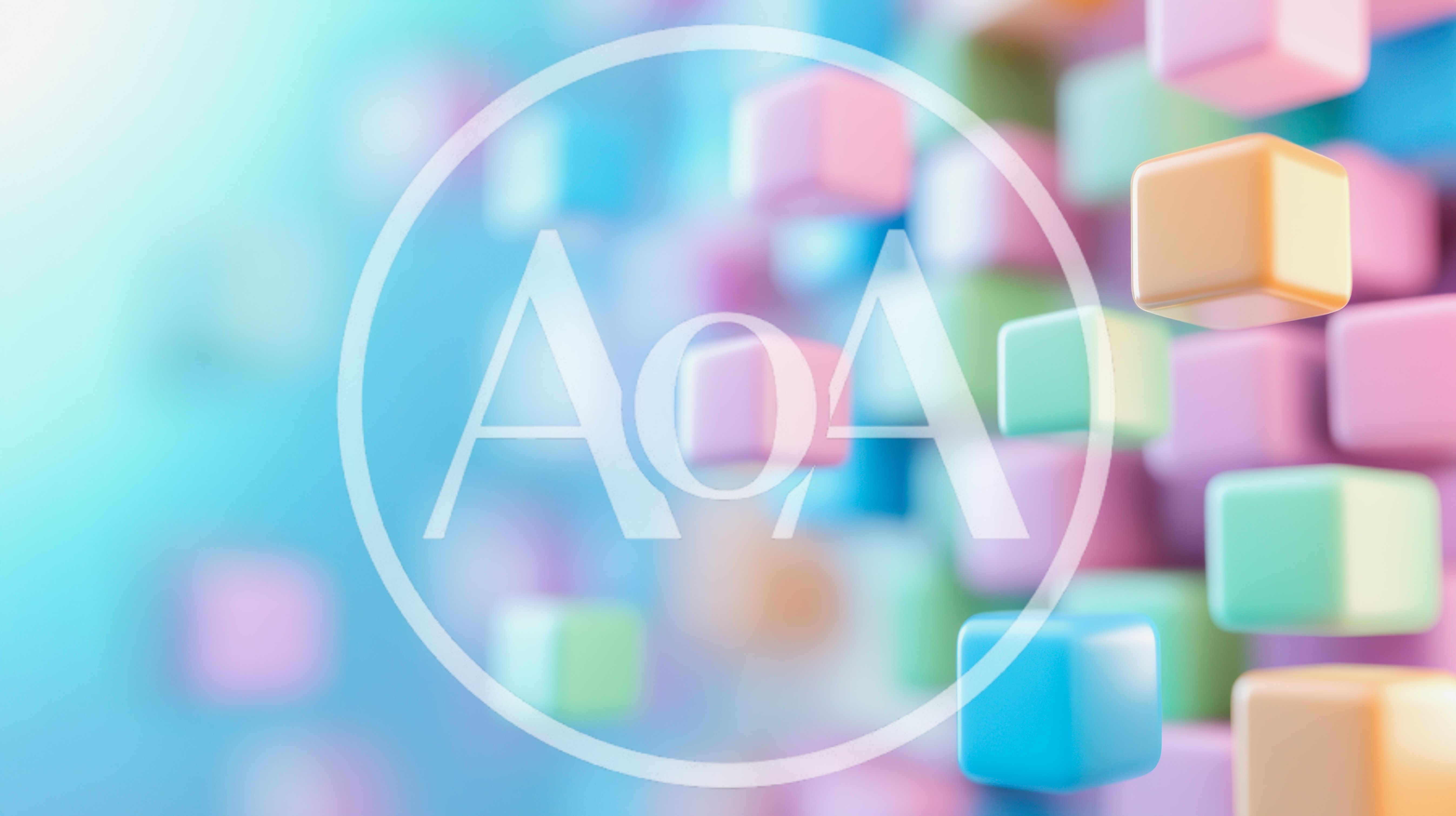 Abstract 3D Floating Pastel Cubes Background