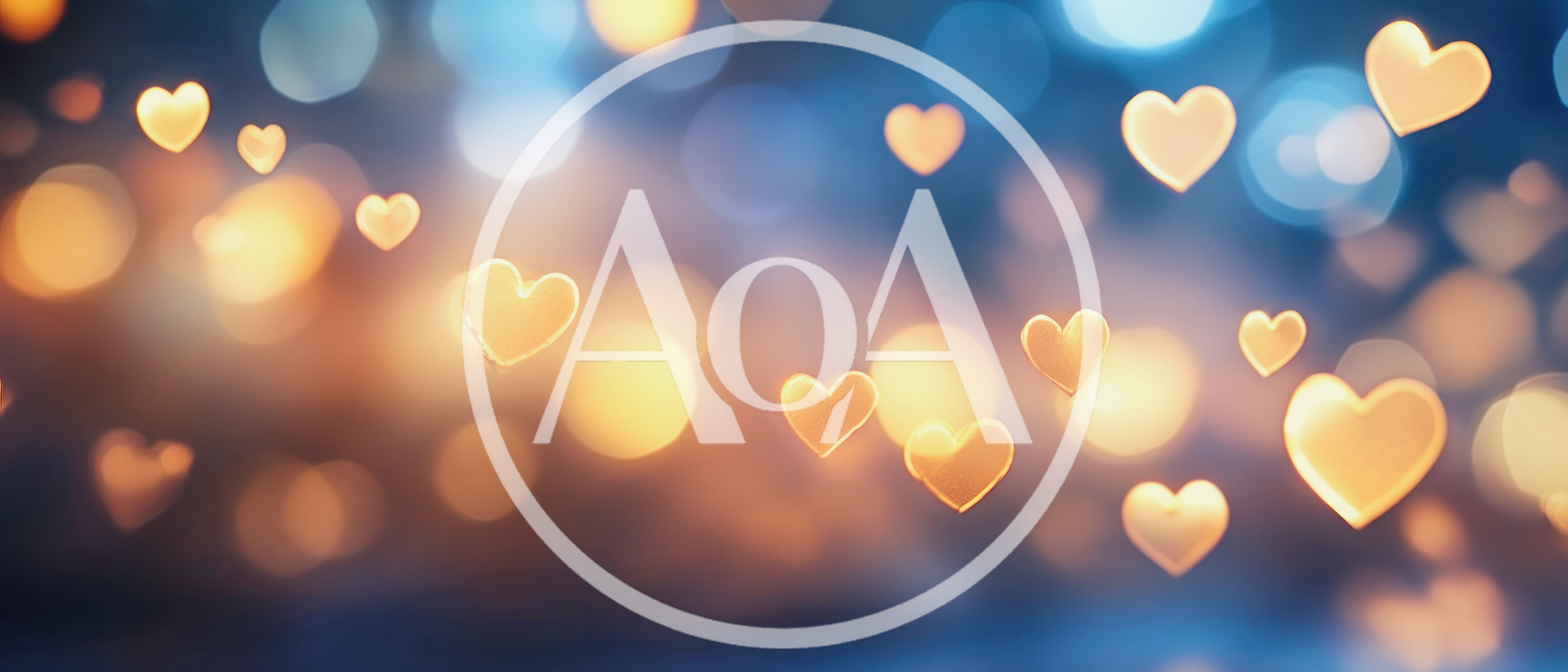 Floating Golden Heart Bokeh Background