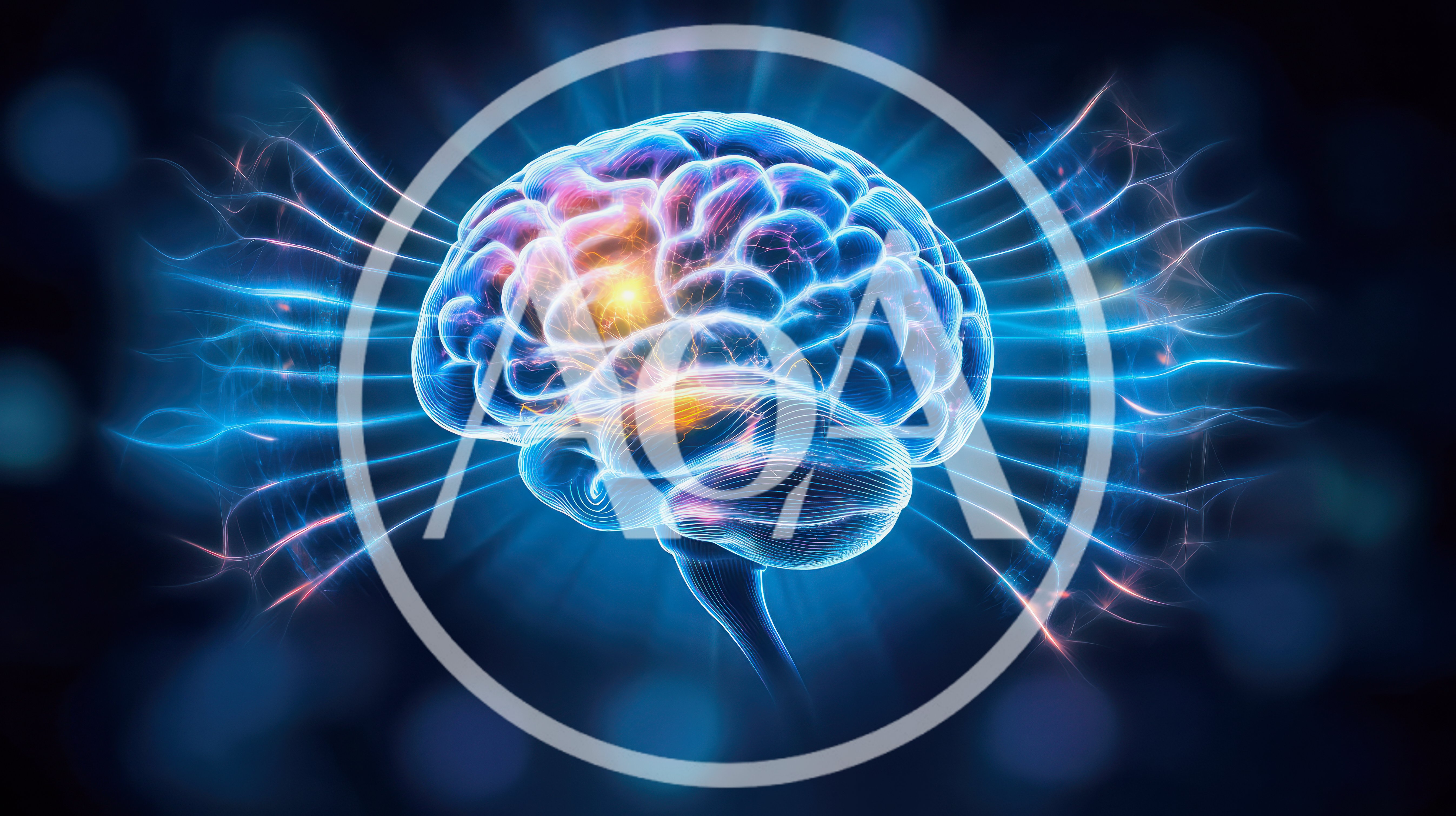 Digital Human Brain With Glowing Neural Network Connections