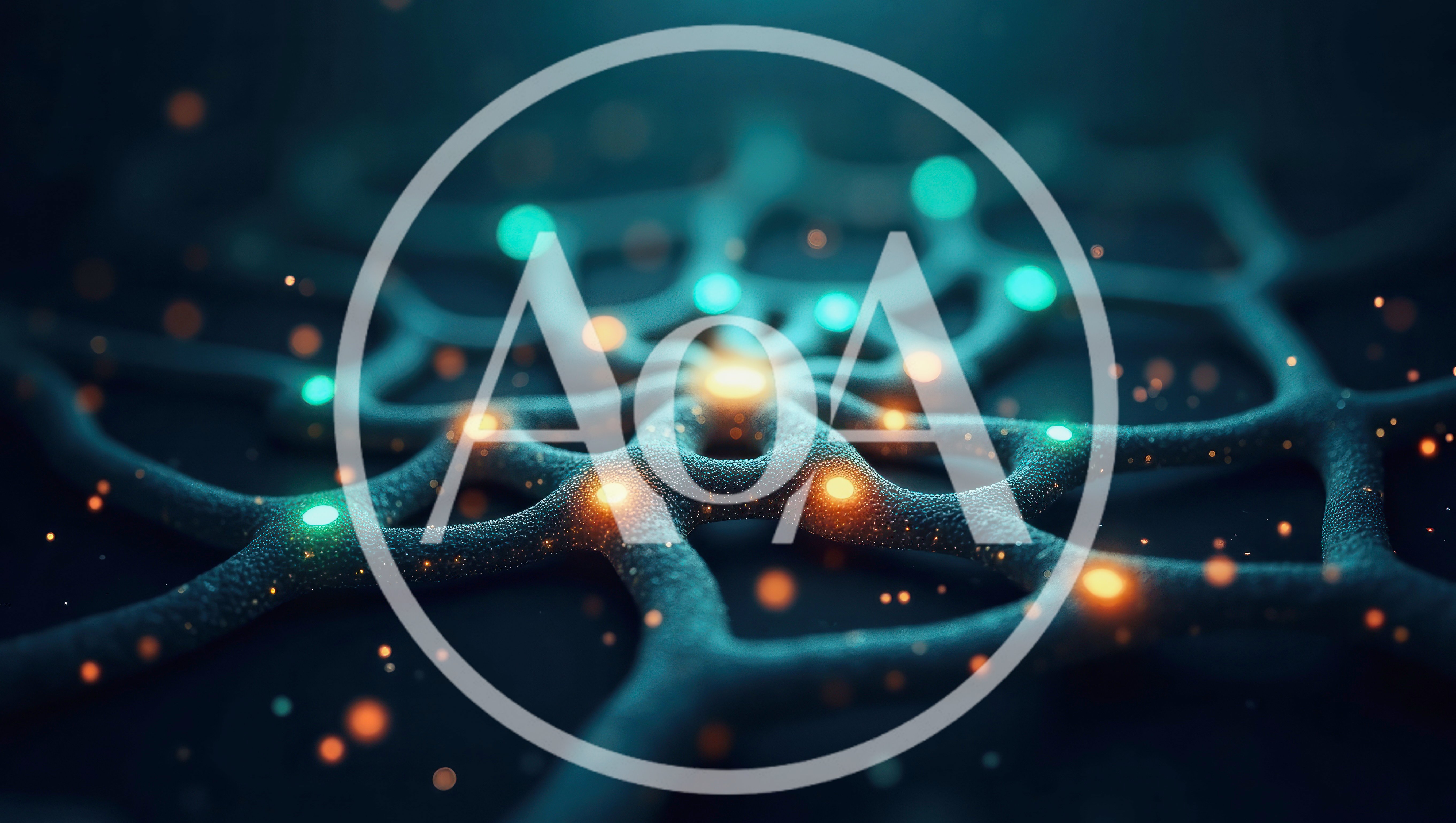 Abstract Neural Network Connection With Glowing Nodes