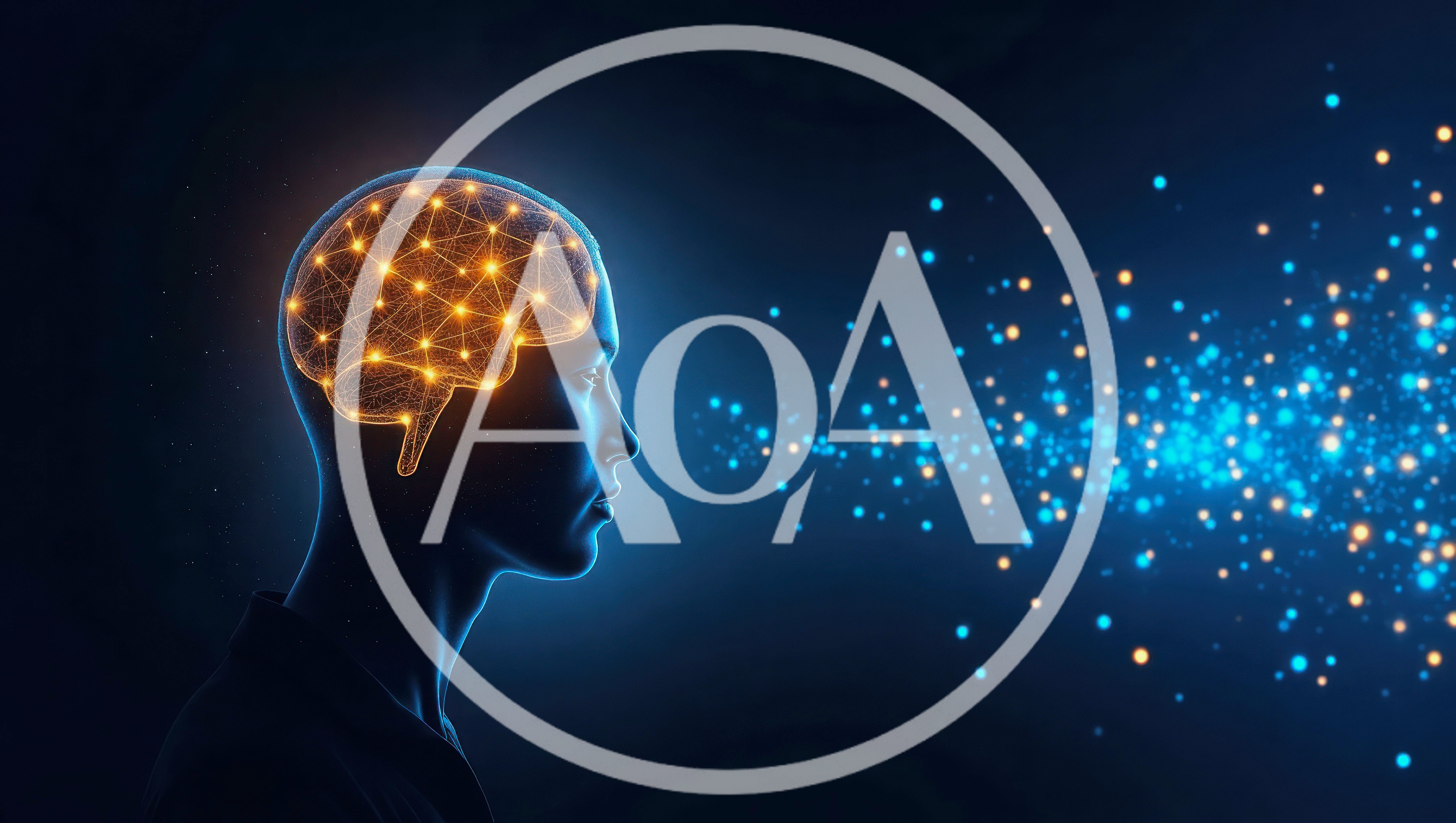 Digital Human Head With Glowing Neural Network Brain