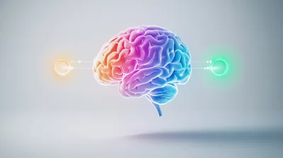 Digital Human Brain With Glowing Neural Connection Nodes